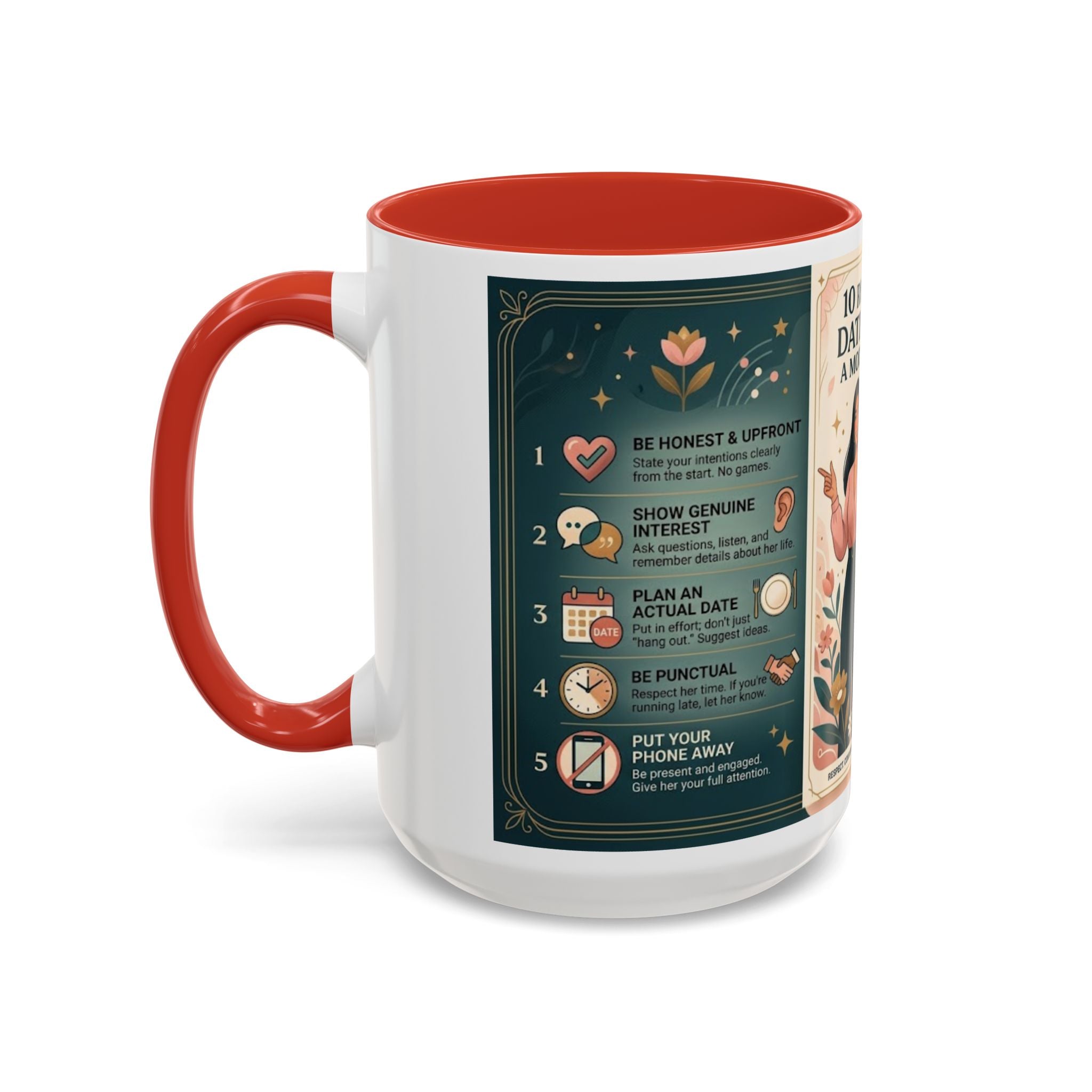 Coffee Mug - “10 Rules for Dating Her: A Modern Guide” Accent Ceramic Mug