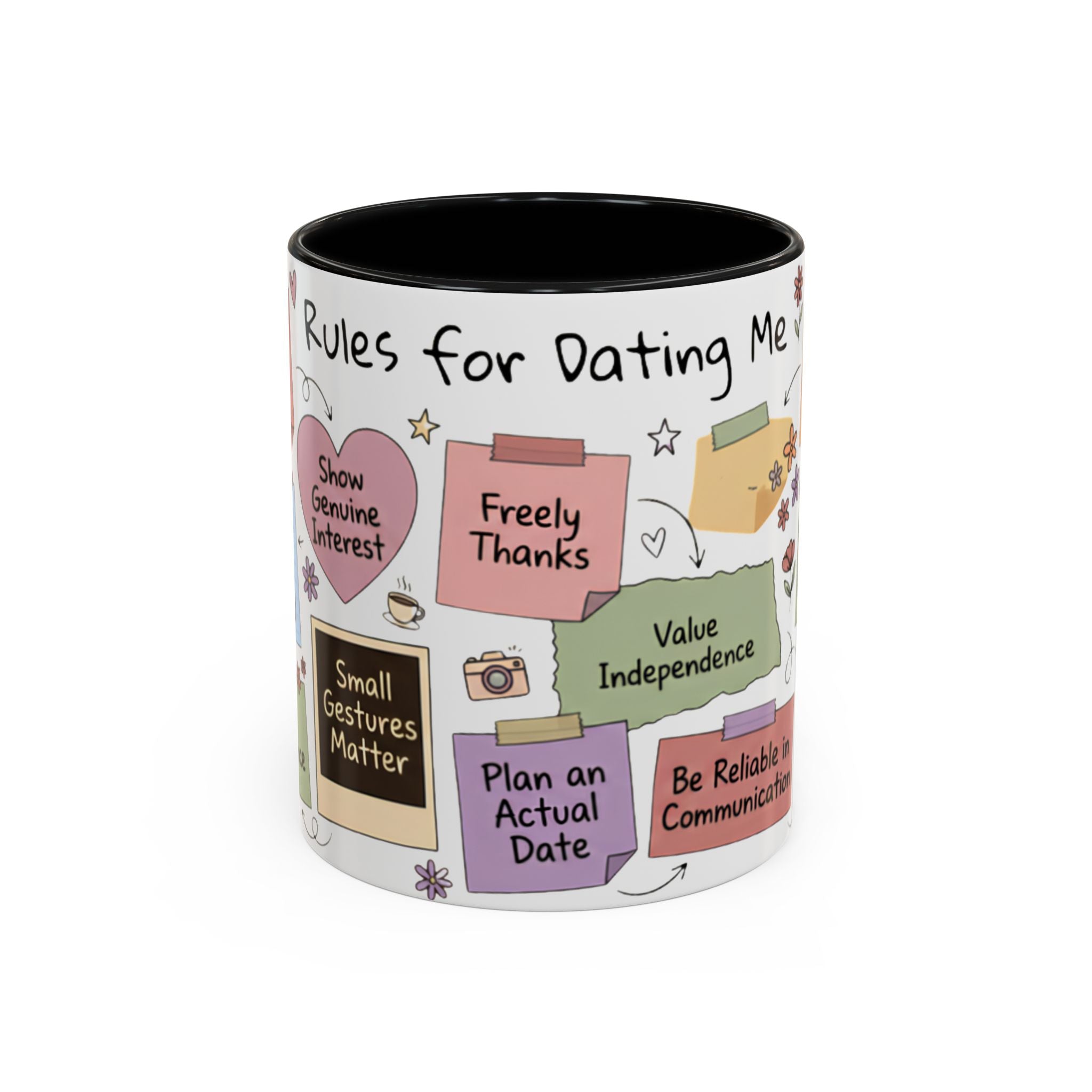 Coffee Mug — 'Rules for Dating Me' Cute Advice Graphic Mug (11/15oz)