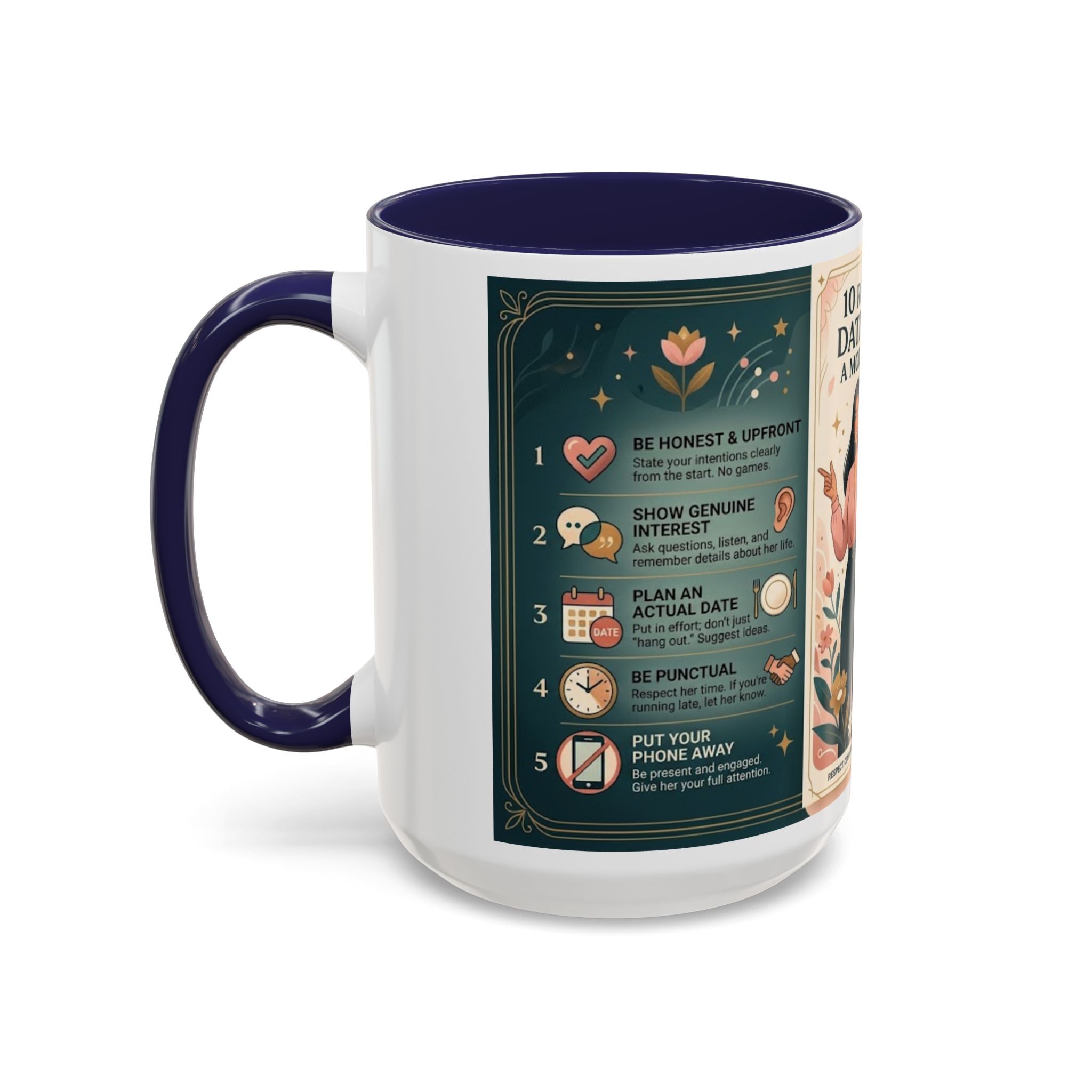 Coffee Mug - “10 Rules for Dating Her: A Modern Guide” Accent Ceramic Mug