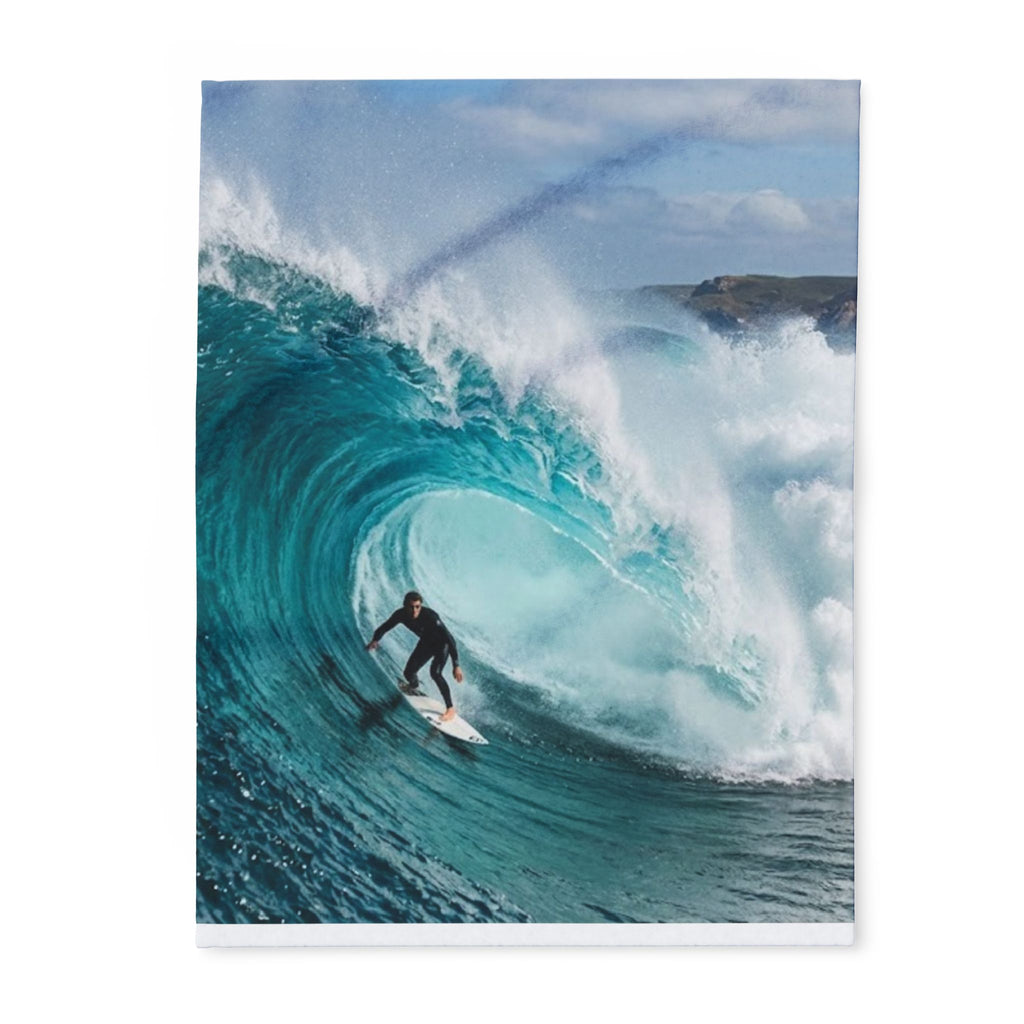 Surf Wave Arctic Fleece Blanket — Ocean Surfing Photo Throw