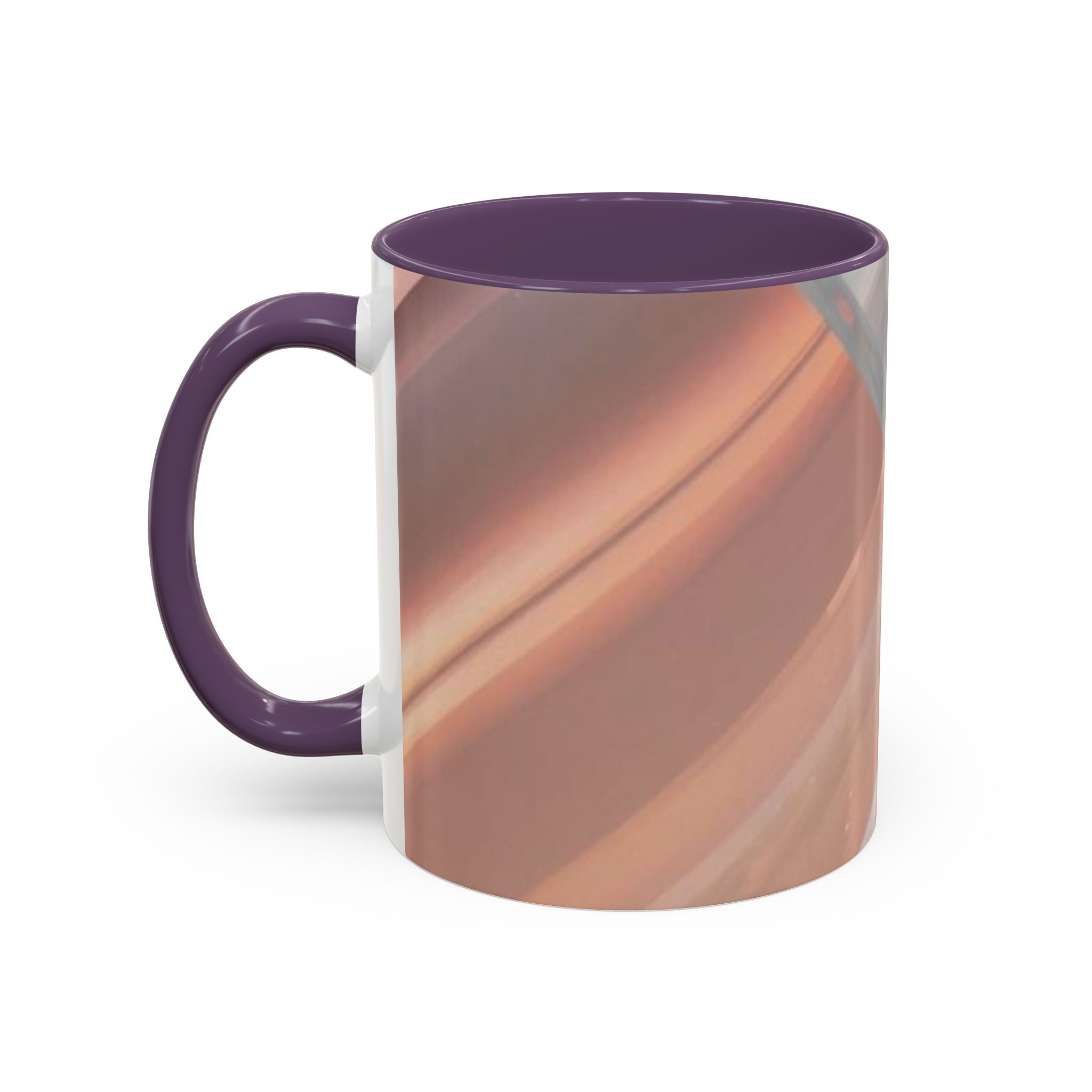 Abstract Peach Swirl Accent Coffee Mug — Modern Aesthetic Ceramic Mug