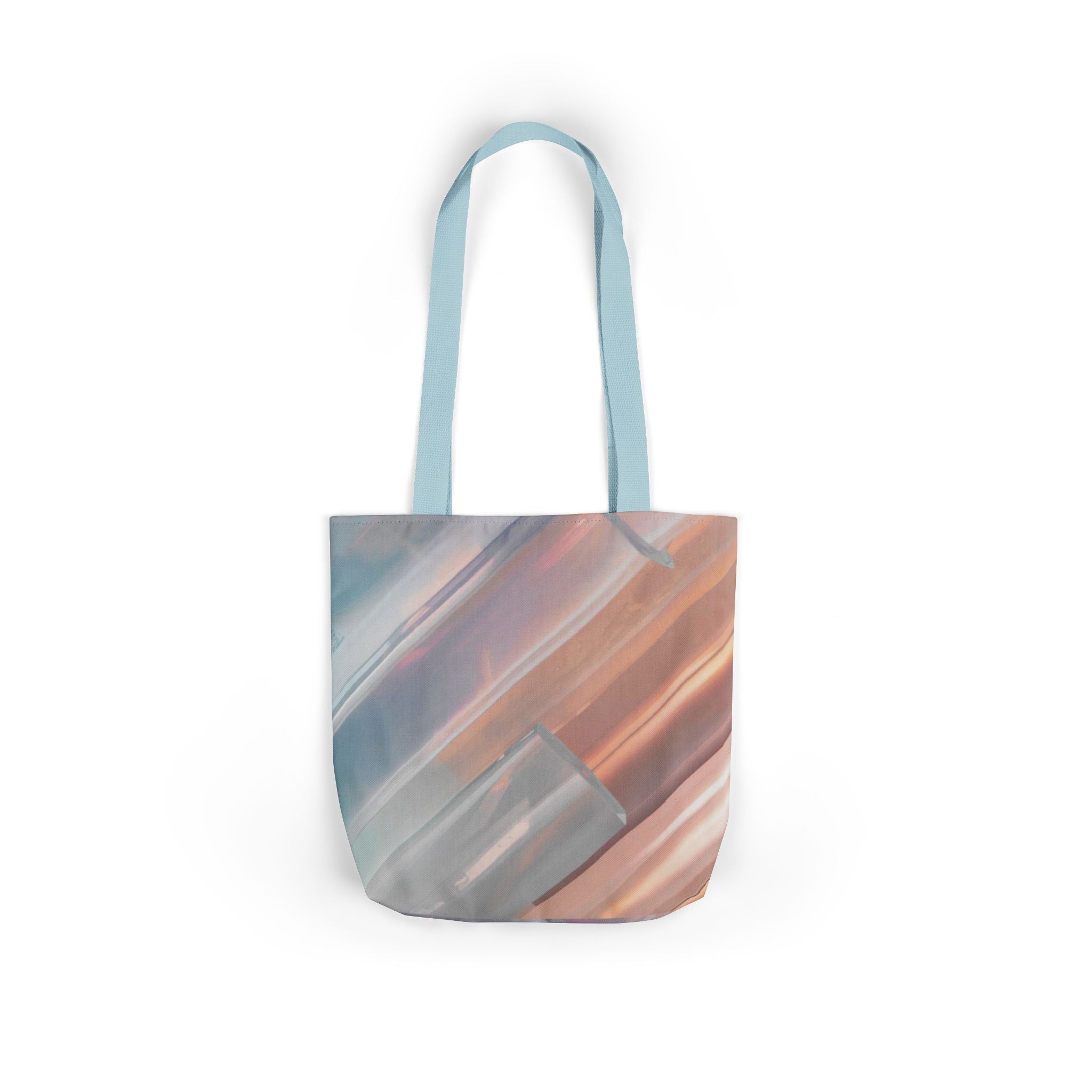 Abstract Pastel Brushstroke Canvas Tote — Artistic Watercolor Shoulder Bag