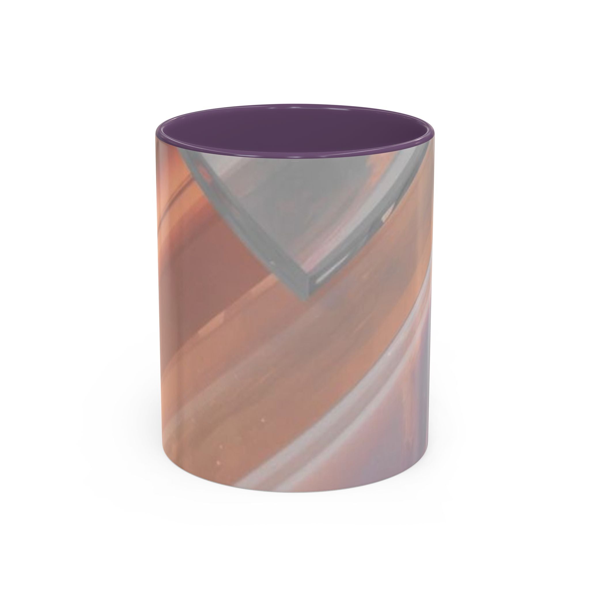 Abstract Peach Swirl Accent Coffee Mug — Modern Aesthetic Ceramic Mug