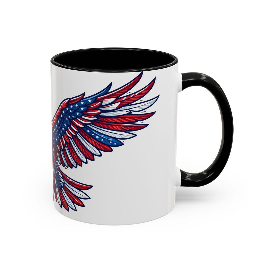 Patriotic Eagle Accent Coffee Mug — Red White & Blue Flying Eagle (11/15oz)