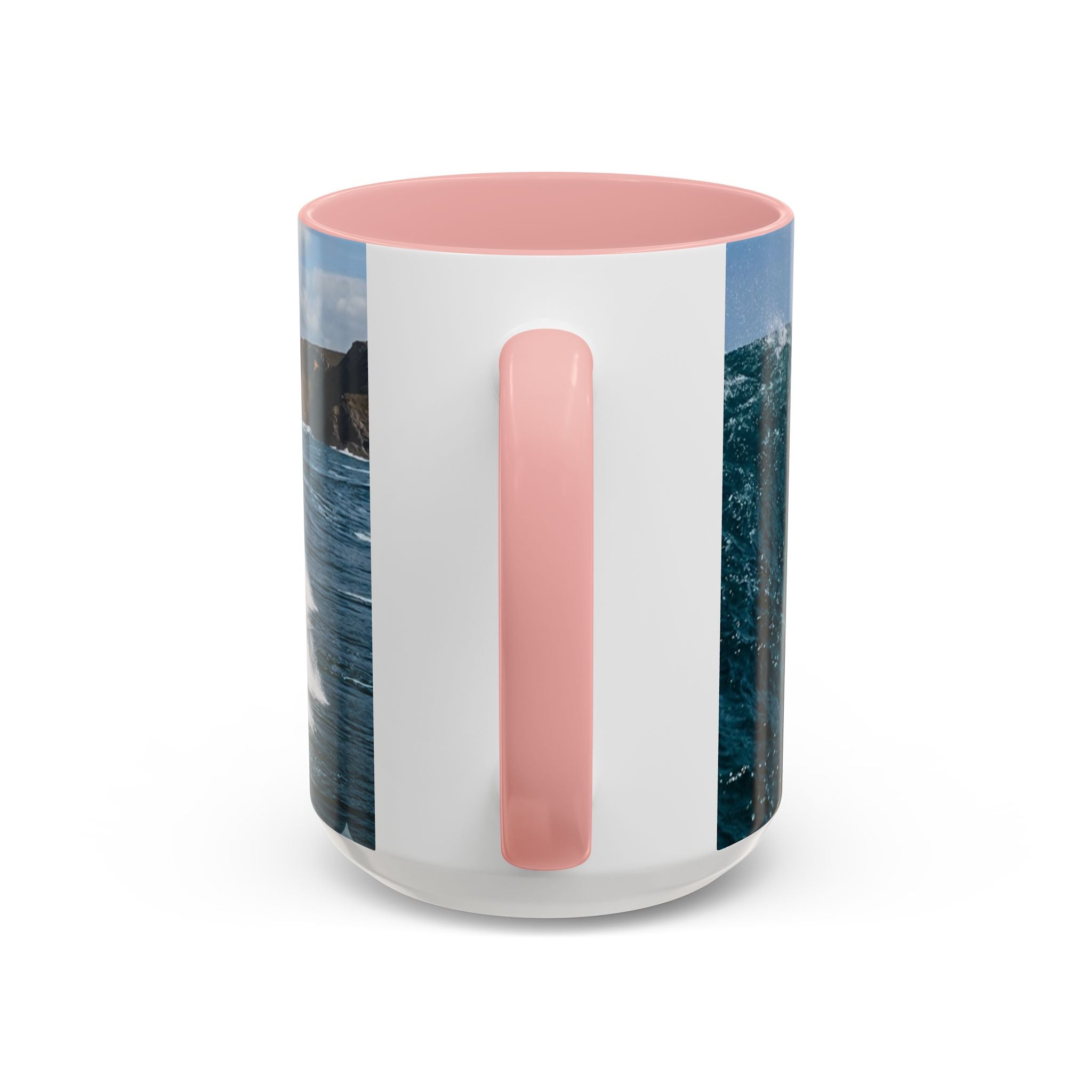 Surfing Wave Accent Coffee Mug — Ocean Beach Surfboard Photo 11/15oz