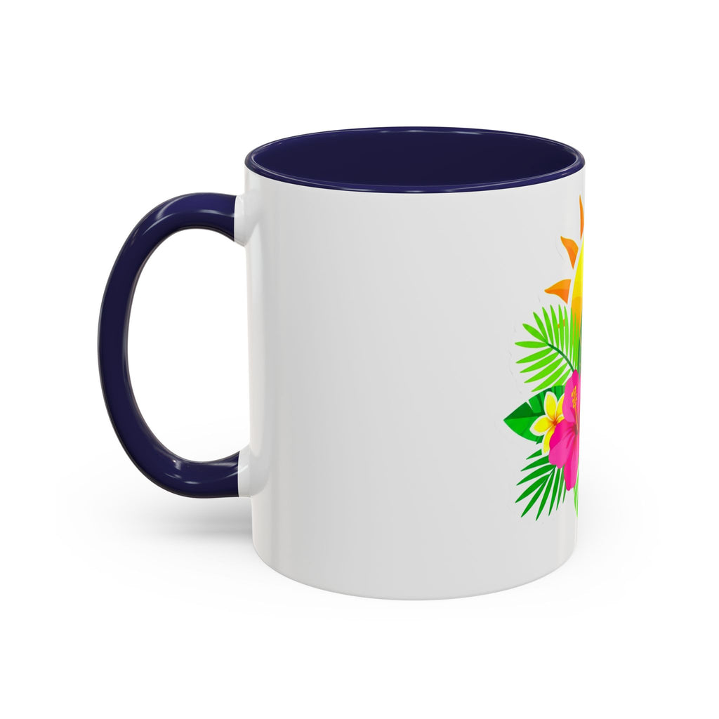Tropical Sunrise Coffee Mug — Hibiscus Floral Travel Coffee Cup (11/15oz)