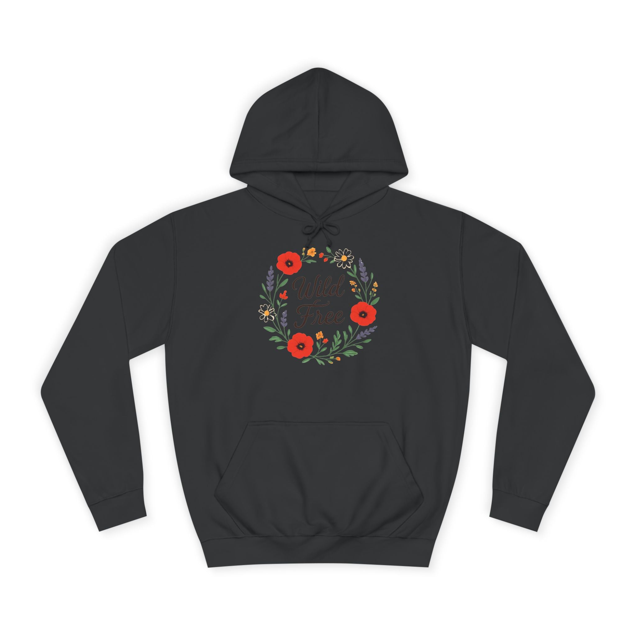 Wild & Free Floral Hoodie — Women's Boho Inspirational Sweatshirt