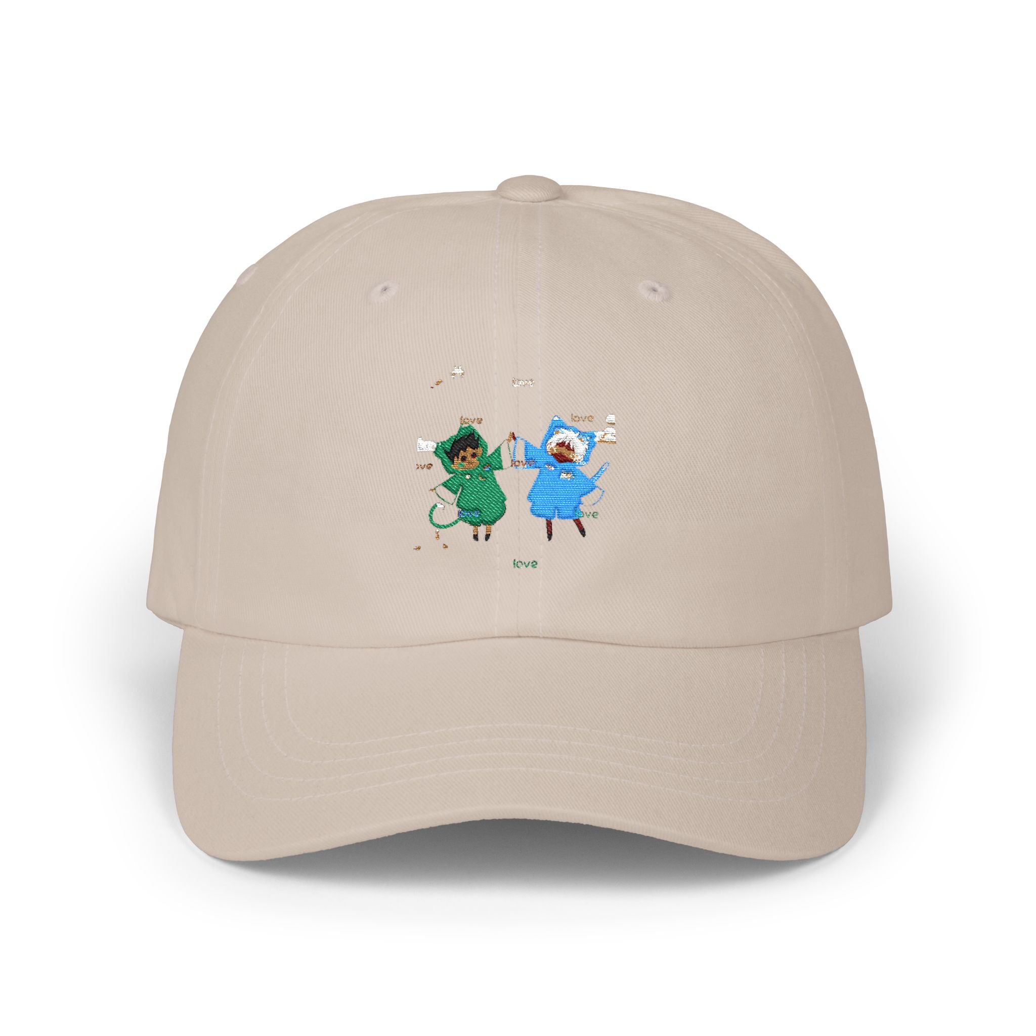 Dad Cap — Cute Watercolor Rain Kids Design (Blue & Green)