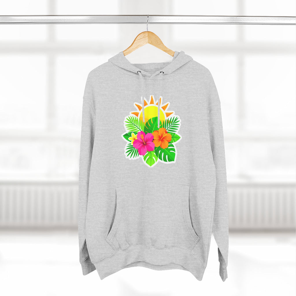 Tropical Hibiscus Hoodie — Sun & Palm Floral Pullover