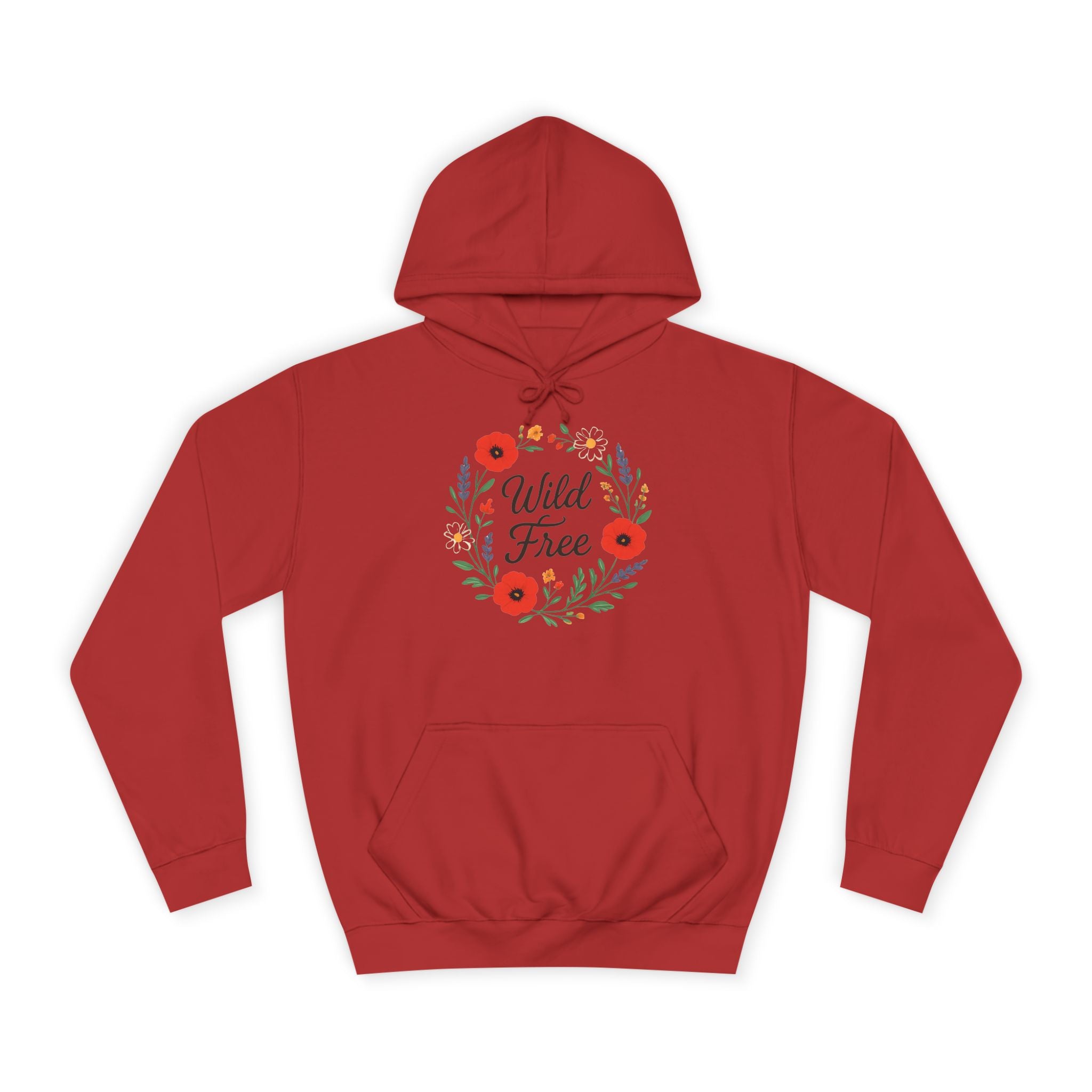 Wild & Free Floral Hoodie — Women's Boho Inspirational Sweatshirt