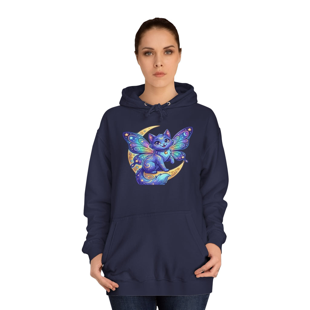 Butterfly Cat Hoodie — Cosmic Purple Kitty Graphic Pullover