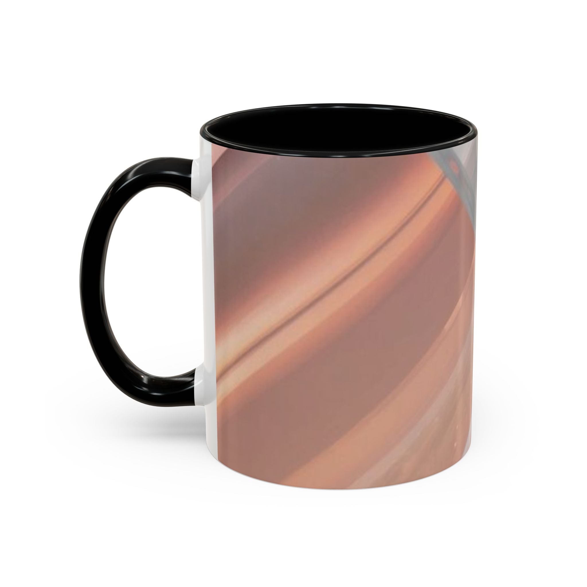Abstract Peach Swirl Accent Coffee Mug — Modern Aesthetic Ceramic Mug