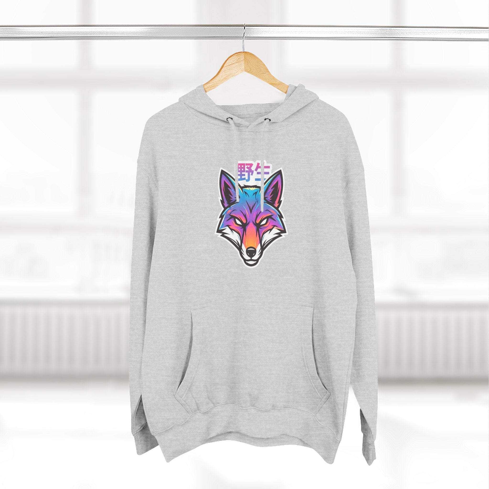 Neon Fox Hoodie — Vibrant Rainbow Fox Head Pullover
