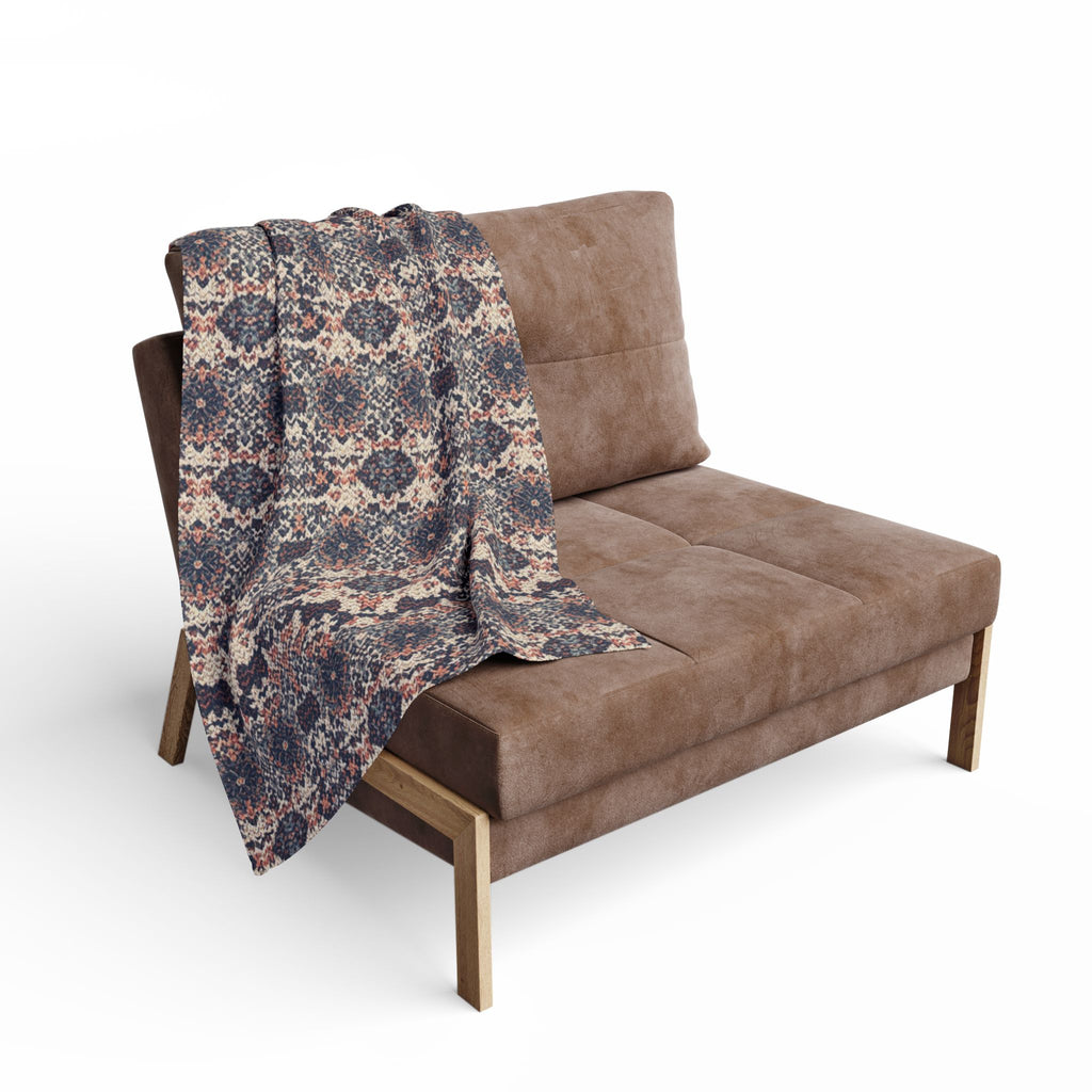 Fleece Blanket — Arctic Winter Kaleidoscope Pattern Cozy Throw