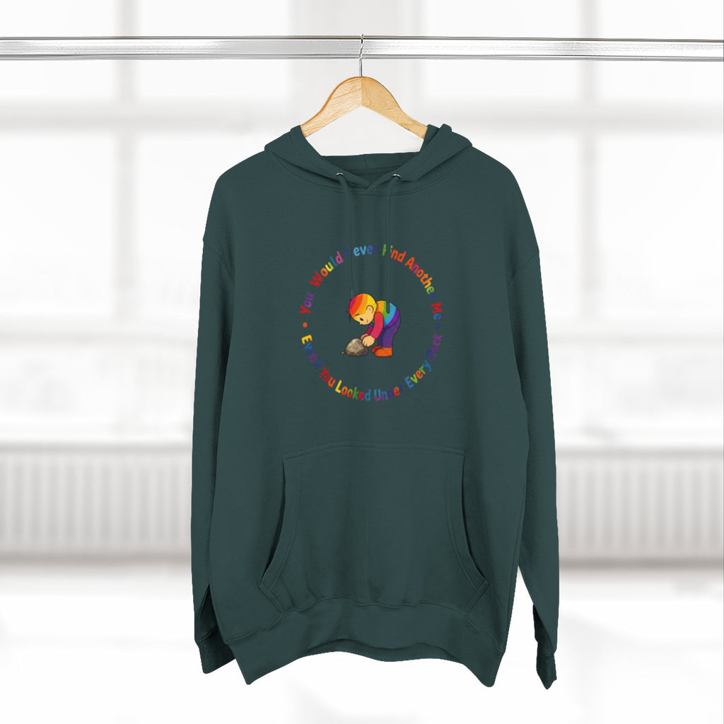 Rainbow Sloth Hoodie — “If You Wouldn’t Find Anyone, You’d Be Looked Under Every Rock” Cozy Graphic Pullover