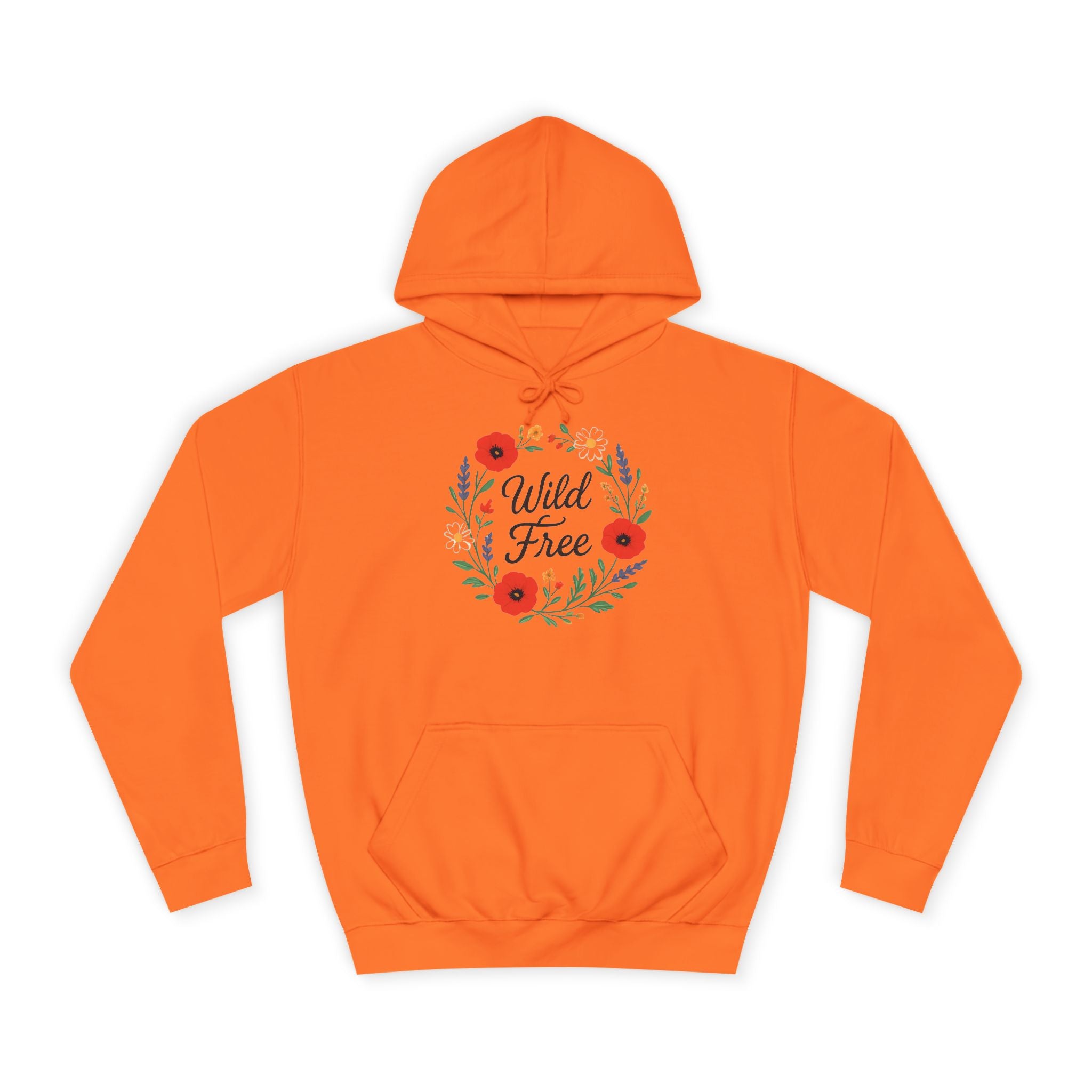 Wild & Free Floral Hoodie — Women's Boho Inspirational Sweatshirt