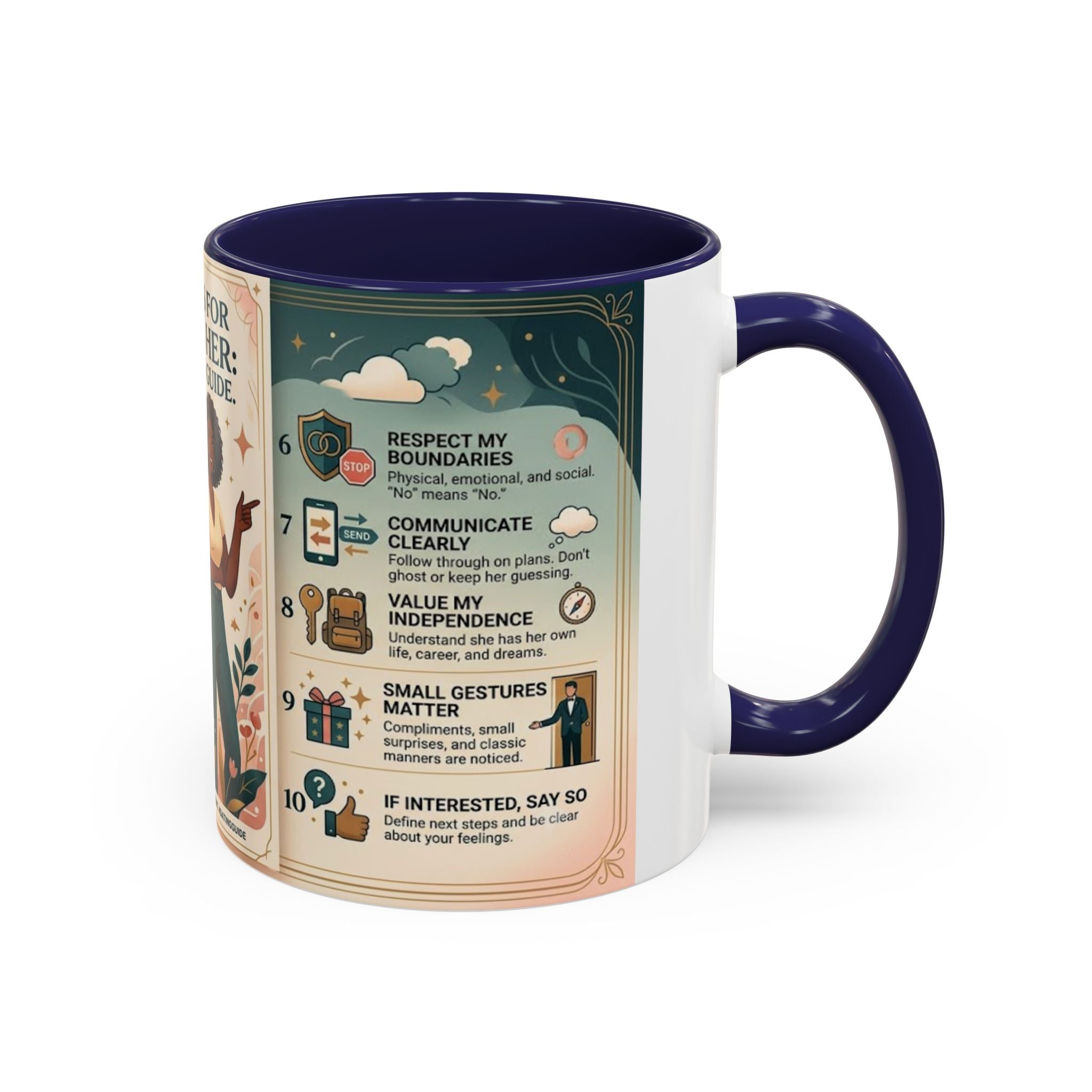 Coffee Mug - “10 Rules for Dating Her: A Modern Guide” Accent Ceramic Mug