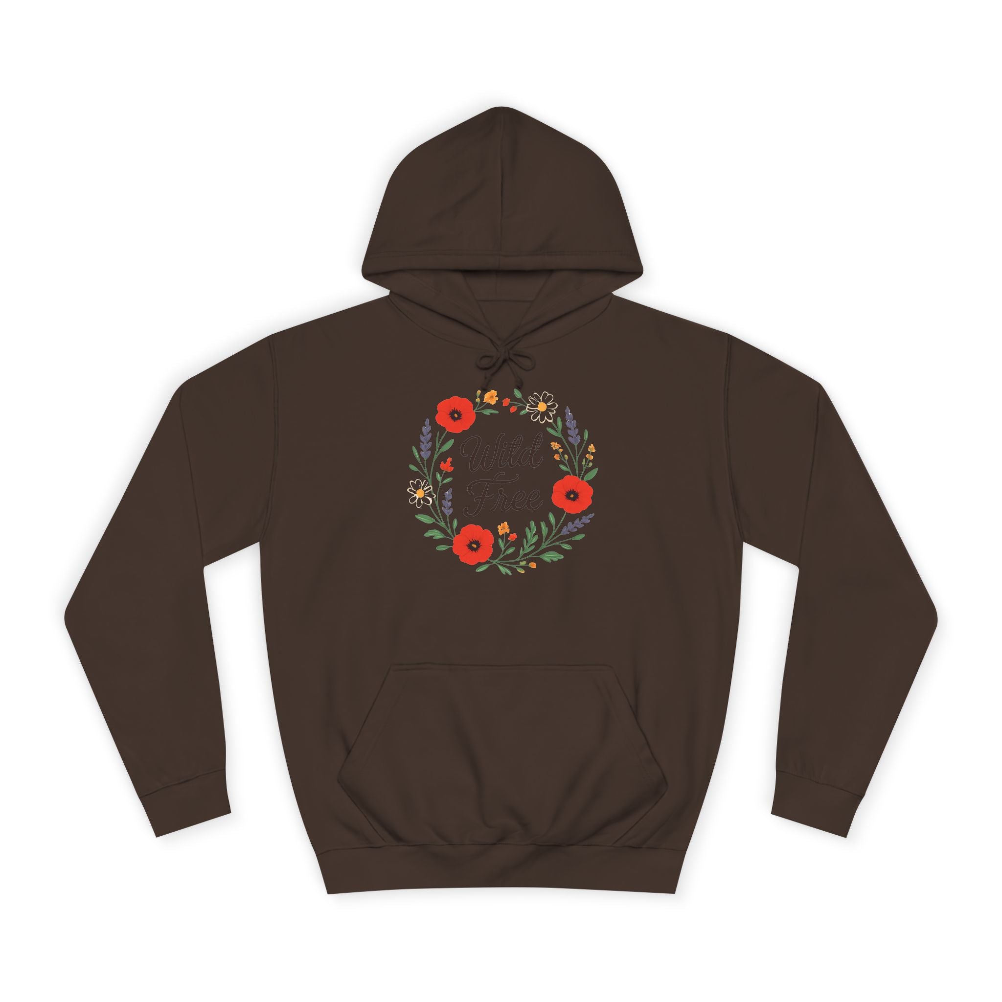 Wild & Free Floral Hoodie — Women's Boho Inspirational Sweatshirt