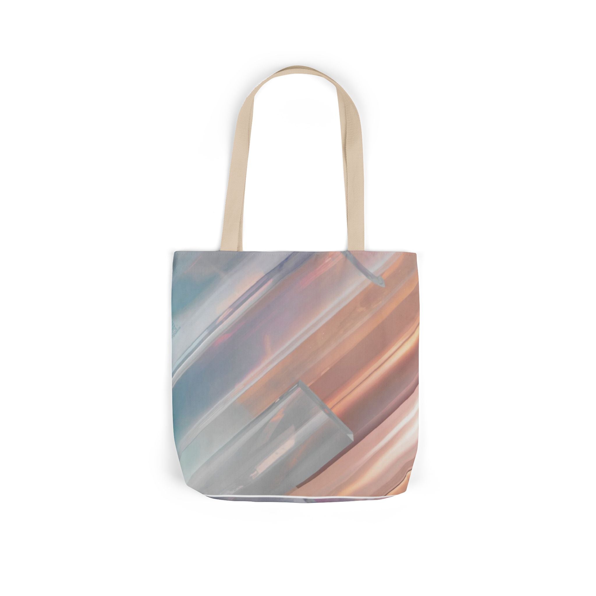 Abstract Pastel Brushstroke Canvas Tote — Artistic Watercolor Shoulder Bag