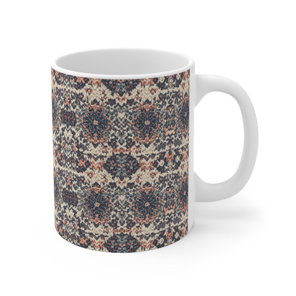 Boho Kaleidoscope Pattern Mug – 11oz Decorative Ceramic Coffee Cup