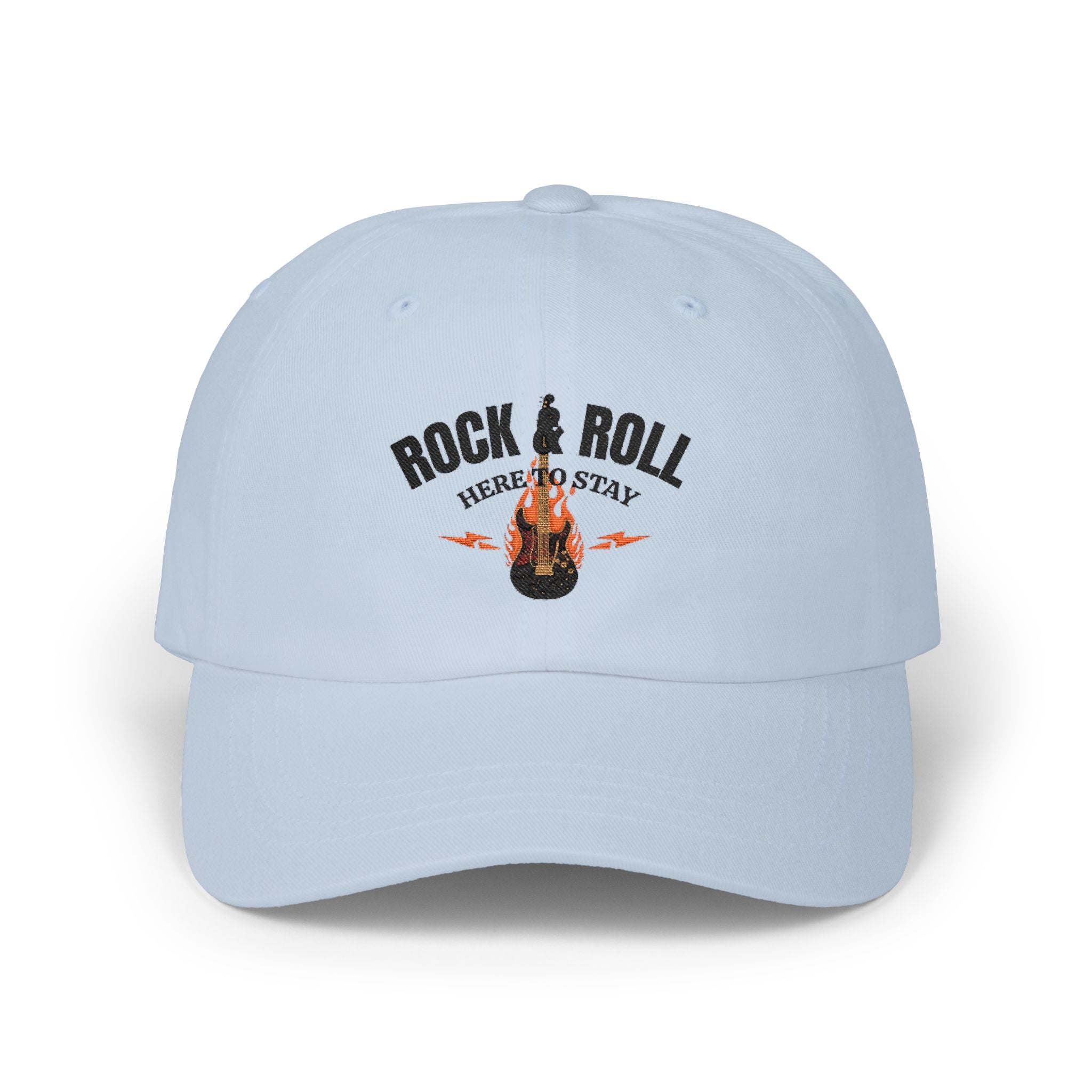 Rock & Roll Dad Cap — Retro Guitar Flames Baseball Hat