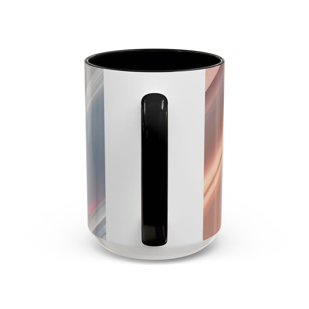 Abstract Peach Swirl Accent Coffee Mug — Modern Aesthetic Ceramic Mug