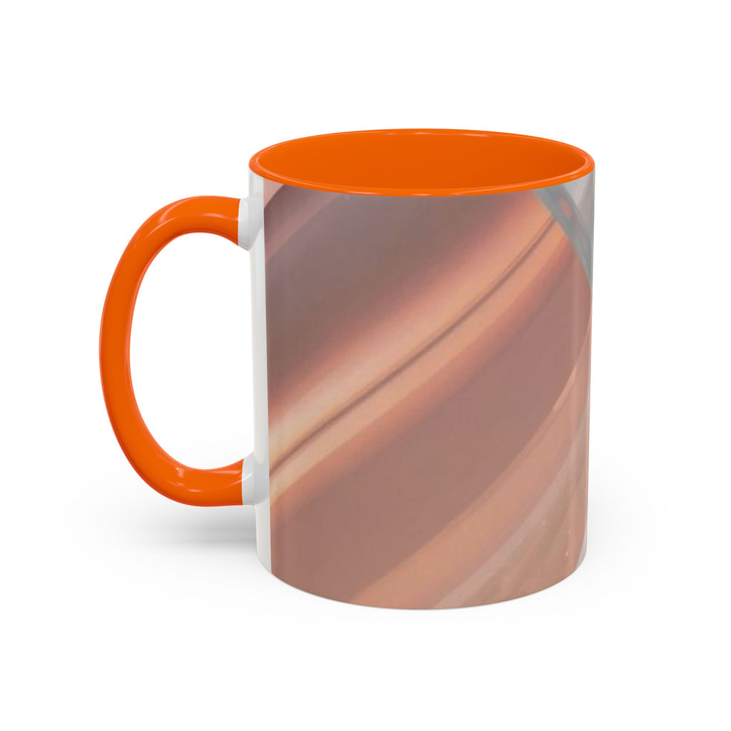 Abstract Peach Swirl Accent Coffee Mug — Modern Aesthetic Ceramic Mug