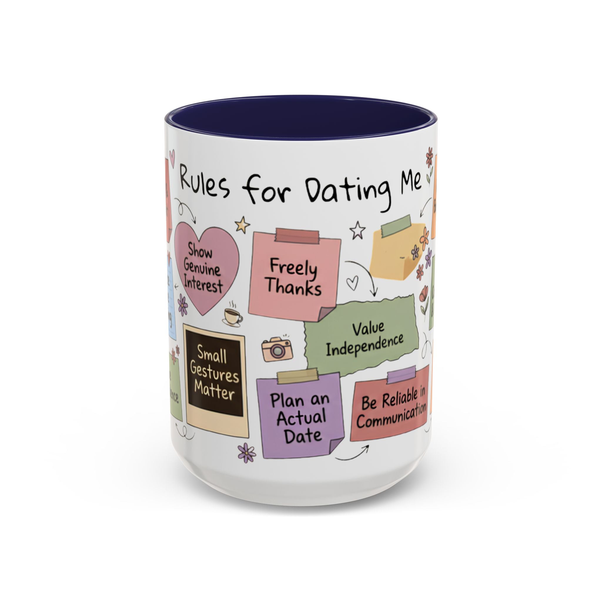 Coffee Mug — 'Rules for Dating Me' Cute Advice Graphic Mug (11/15oz)