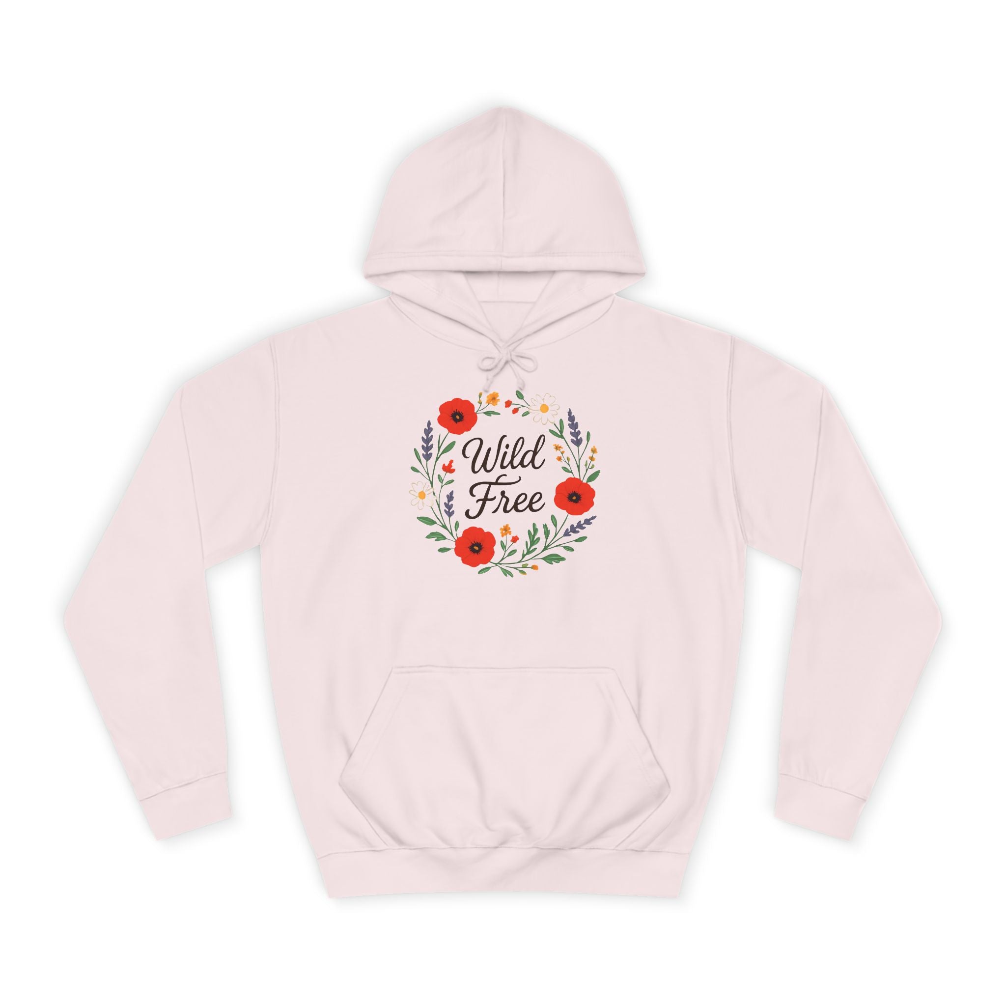 Wild & Free Floral Hoodie — Women's Boho Inspirational Sweatshirt