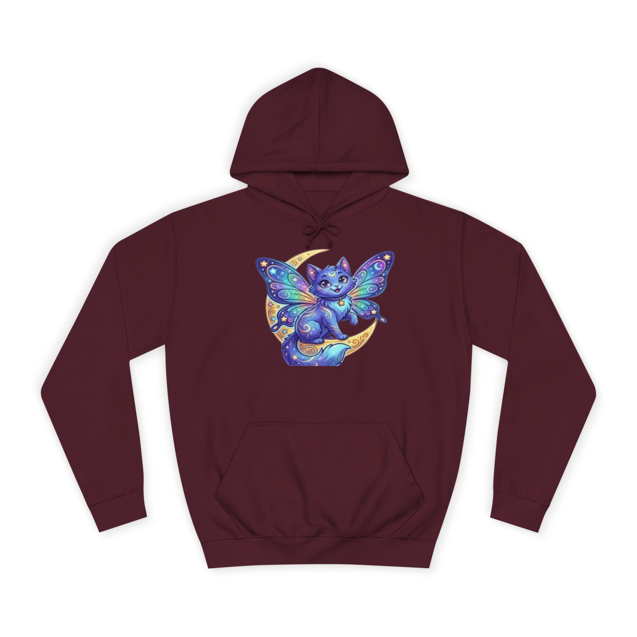 Butterfly Cat Hoodie — Cosmic Purple Kitty Graphic Pullover