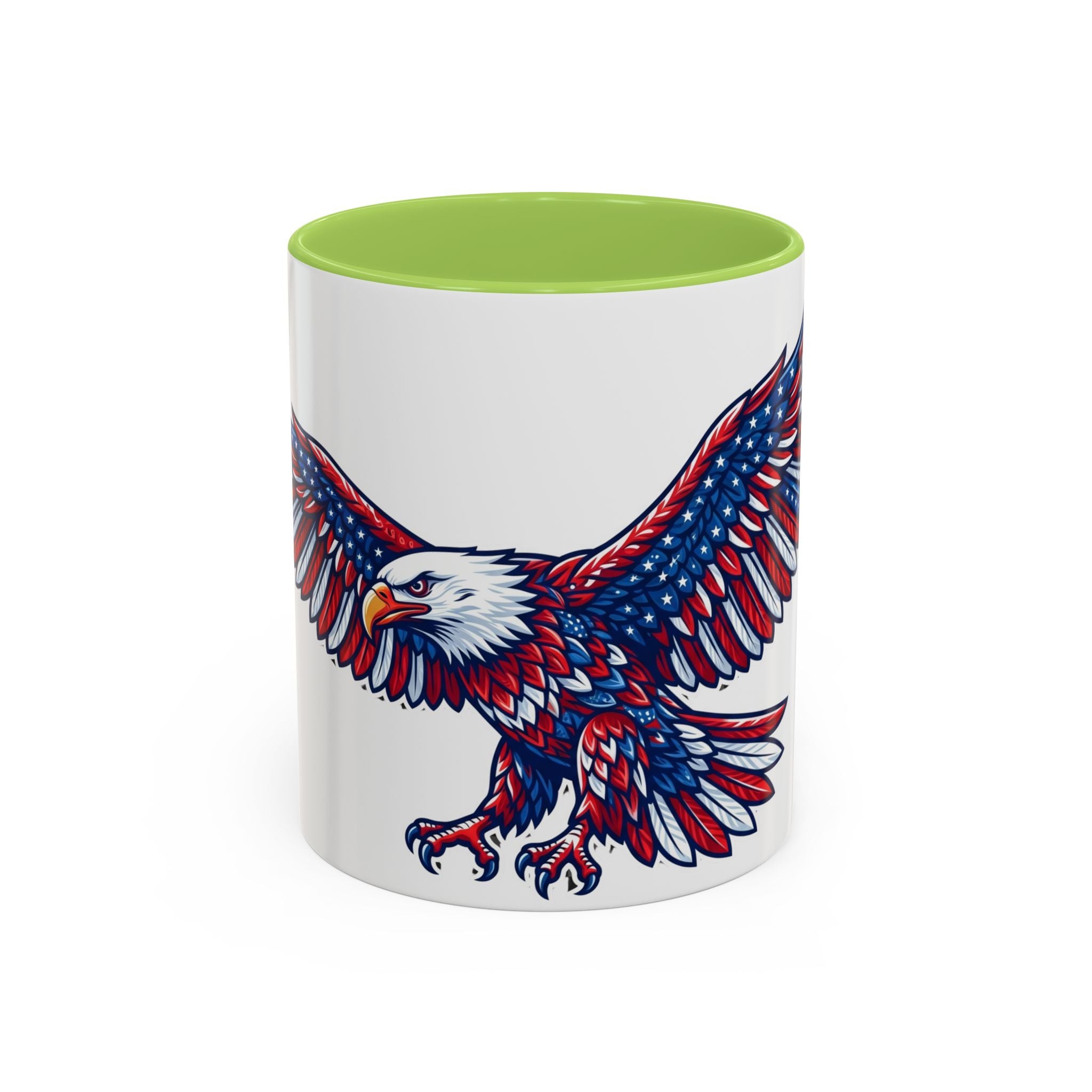 Patriotic Eagle Accent Coffee Mug — Red White & Blue Flying Eagle (11/15oz)