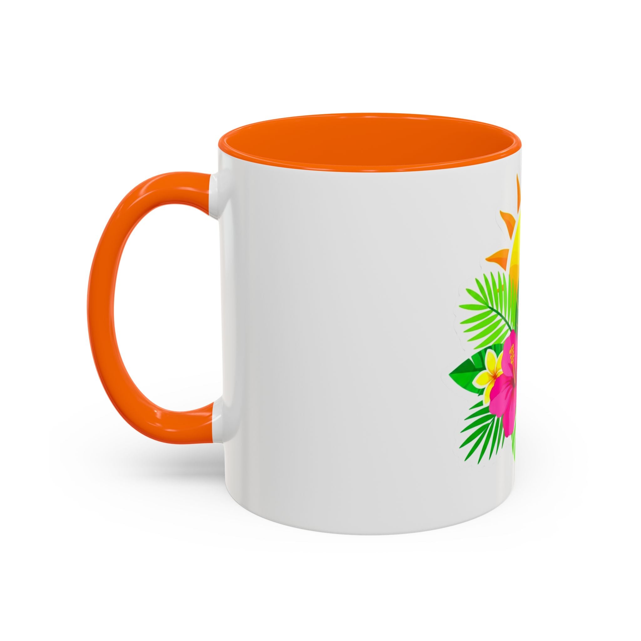 Tropical Sunrise Coffee Mug — Hibiscus Floral Travel Coffee Cup (11/15oz)