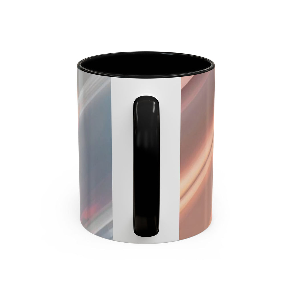 Abstract Peach Swirl Accent Coffee Mug — Modern Aesthetic Ceramic Mug