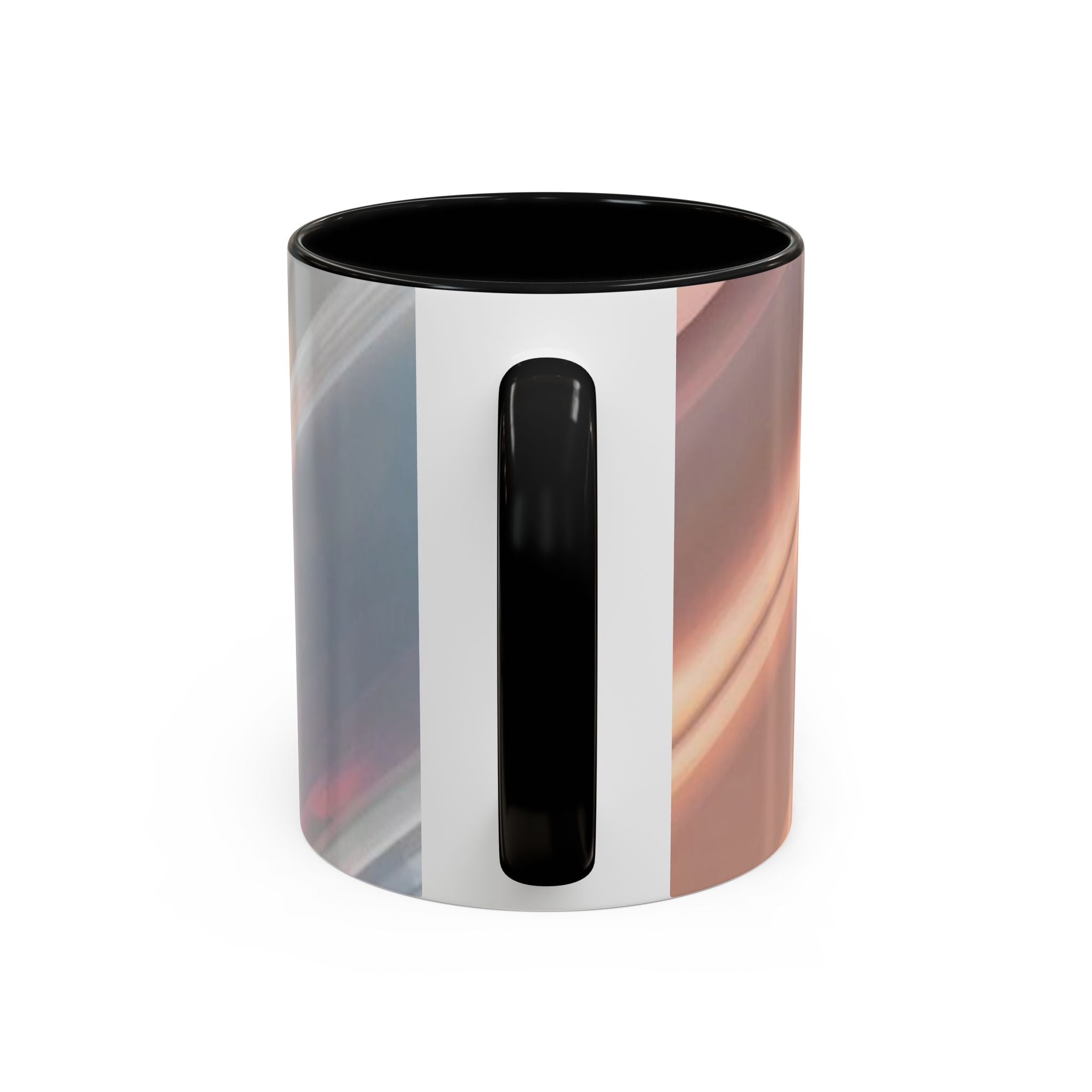 Abstract Peach Swirl Accent Coffee Mug — Modern Aesthetic Ceramic Mug