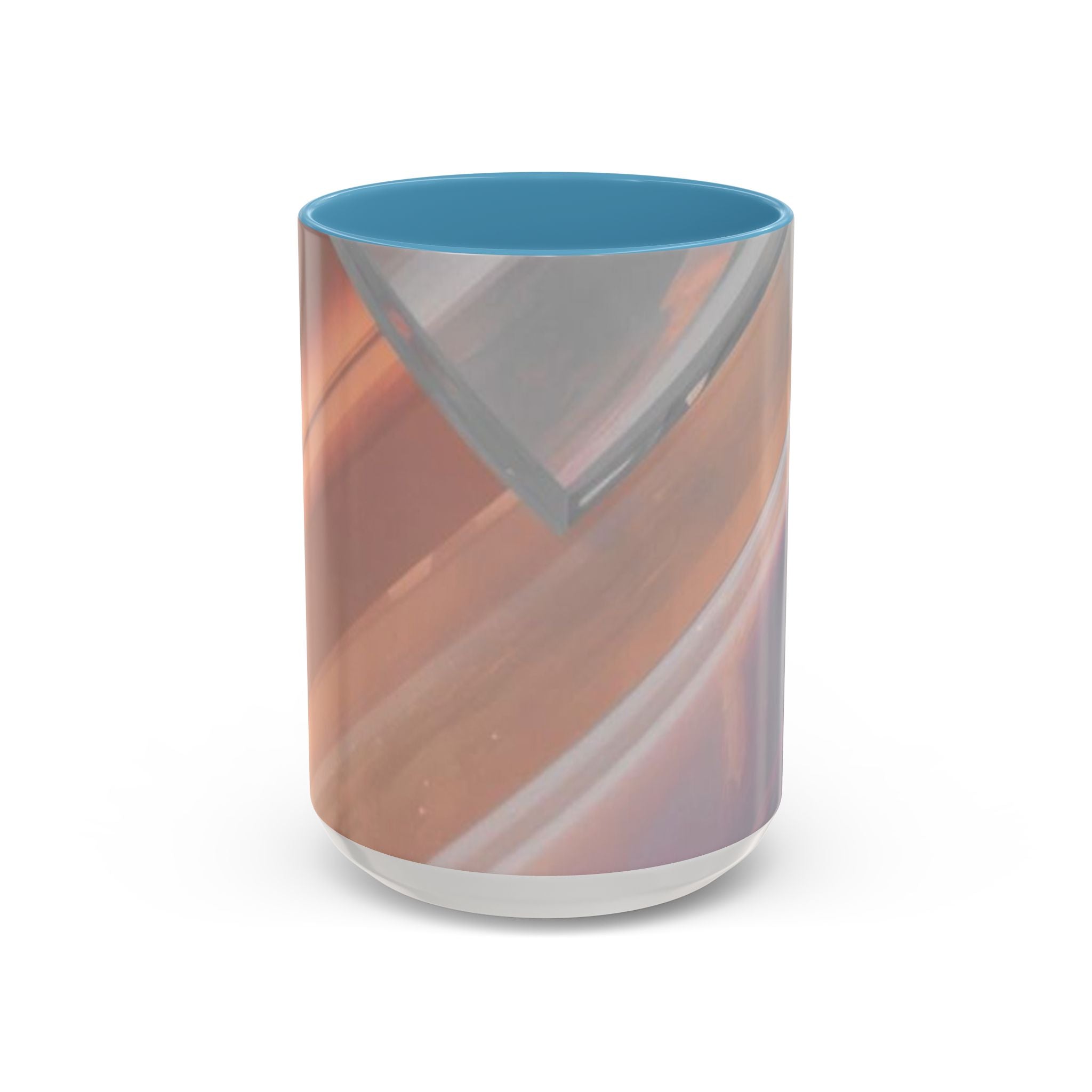 Abstract Peach Swirl Accent Coffee Mug — Modern Aesthetic Ceramic Mug