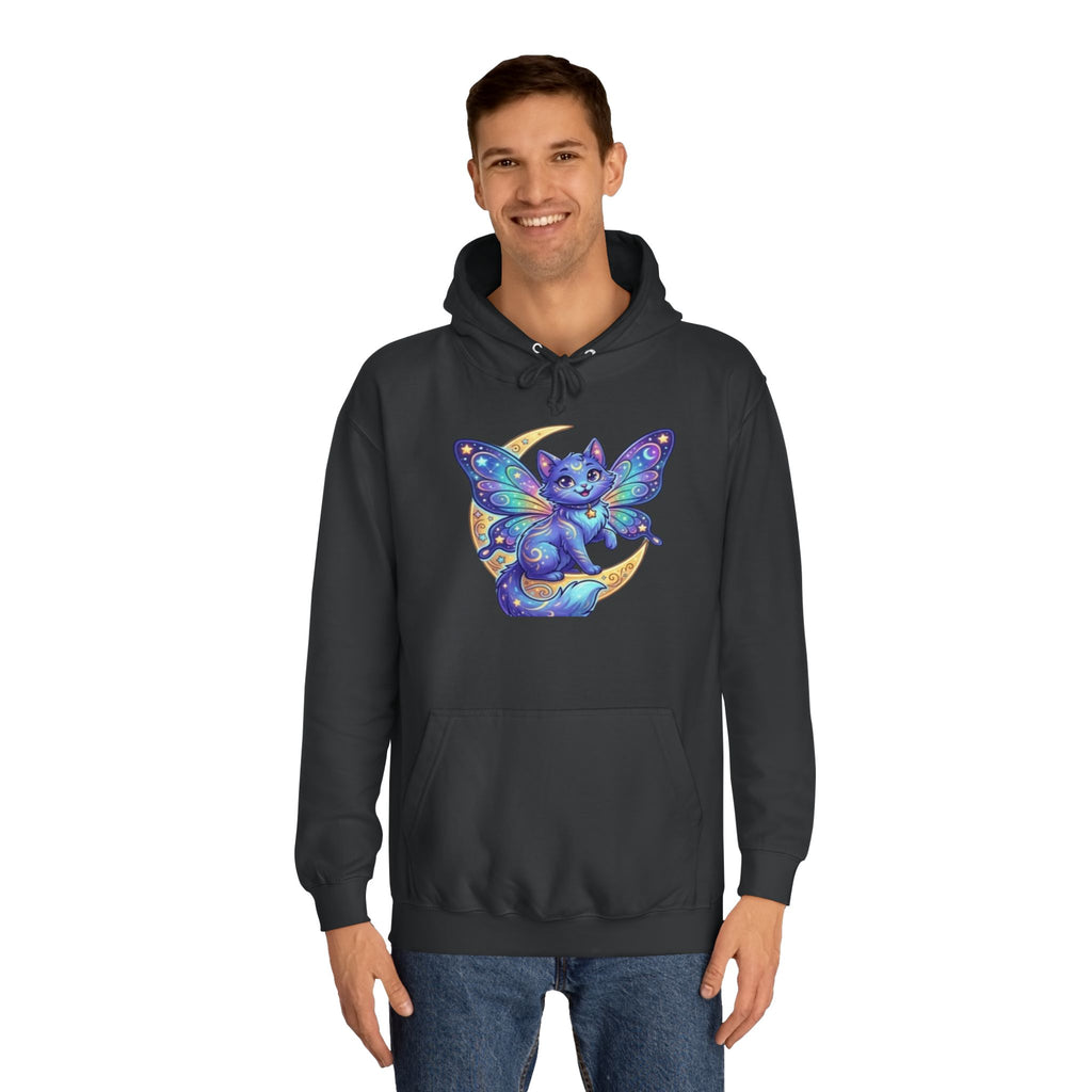 Butterfly Cat Hoodie — Cosmic Purple Kitty Graphic Pullover