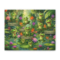 Whimsical Frog Garden Canvas — "Just Frog It" Inspirational Wall Art