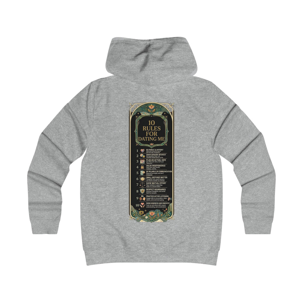 Hoodie — '10 Rules for Dating Me' Girlie College Graphic Hoodie