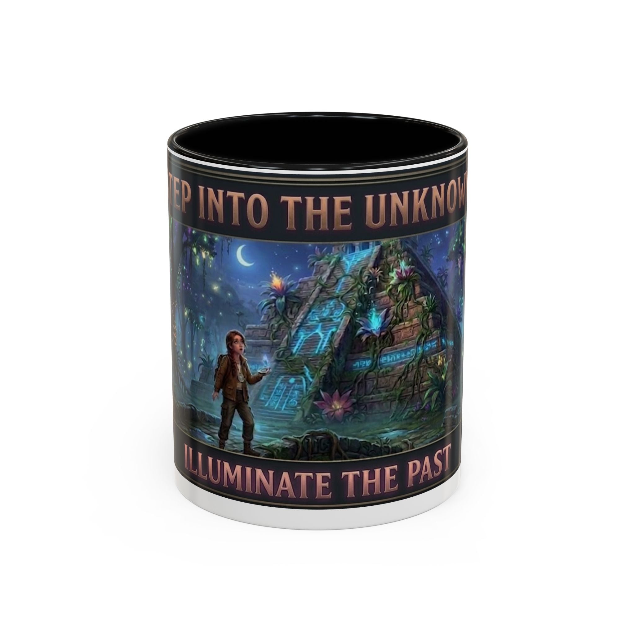 Mystical Adventure Coffee Mug — "Step Into the Unknown, Illuminate the Past"