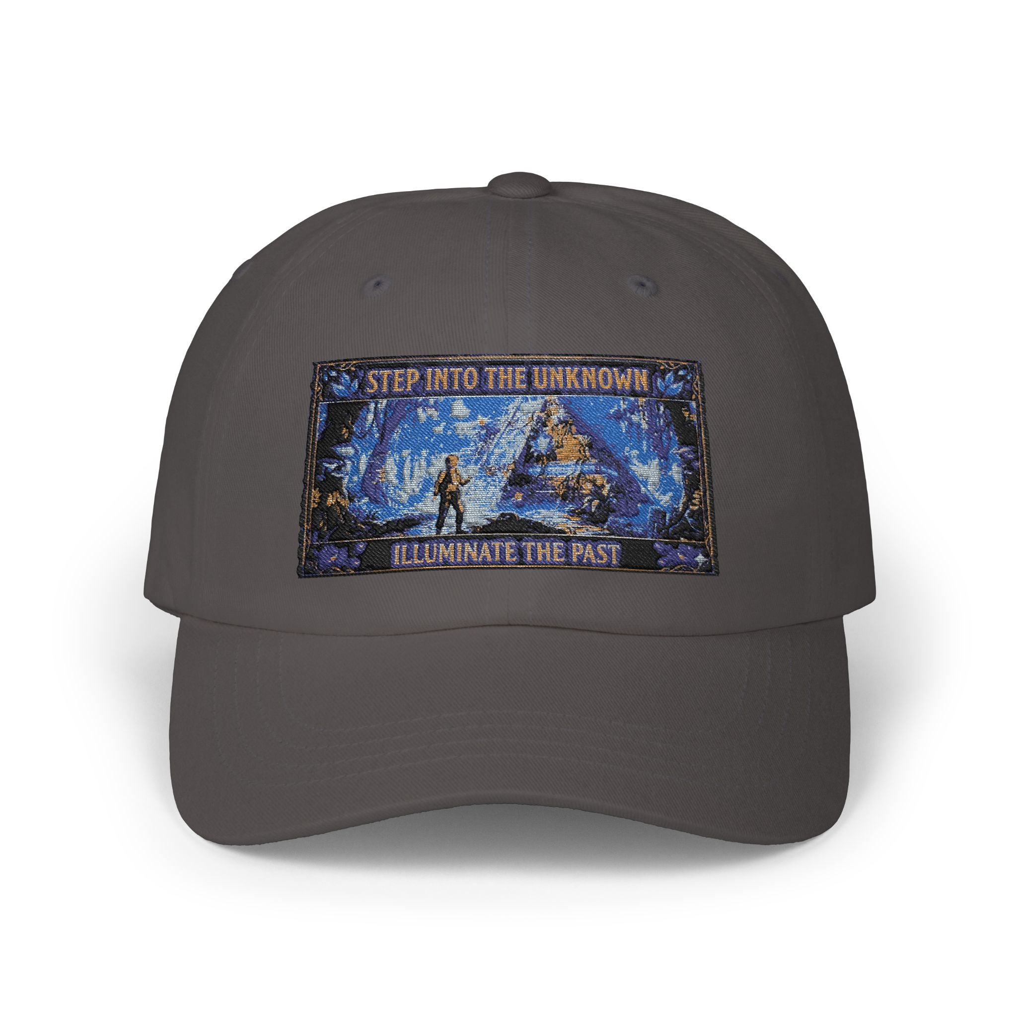 Dad Cap – 'Step Into the Unknown, Eliminate the Past' Adventure Embroidered Hat