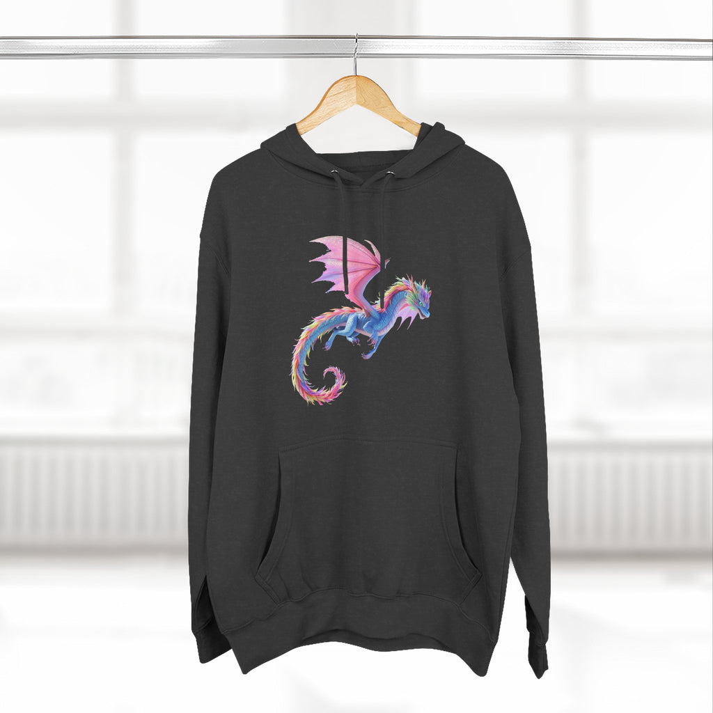 Dragon Watercolor Hoodie — Pastel Fantasy Flying Dragon Sweatshirt