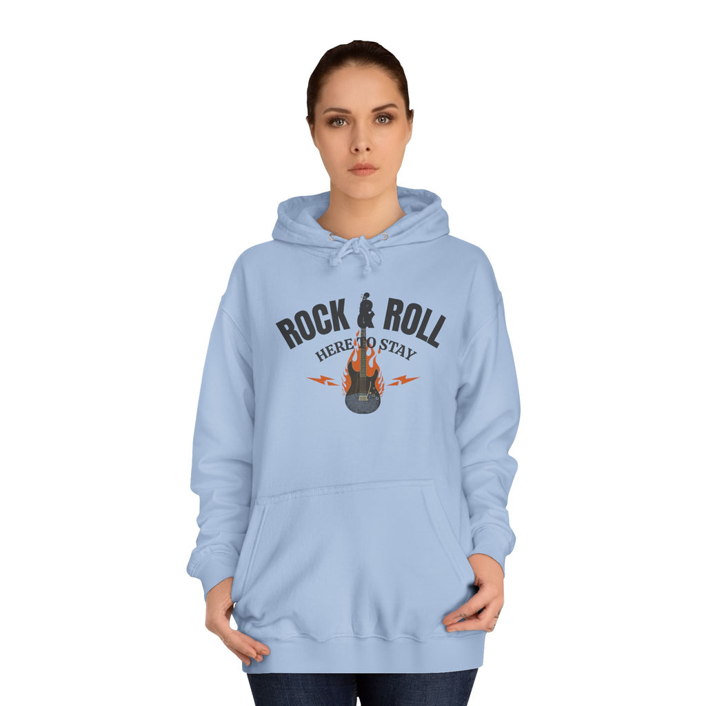 Rock & Roll Flame Guitar Hoodie — Vintage Music College Sweatshirt