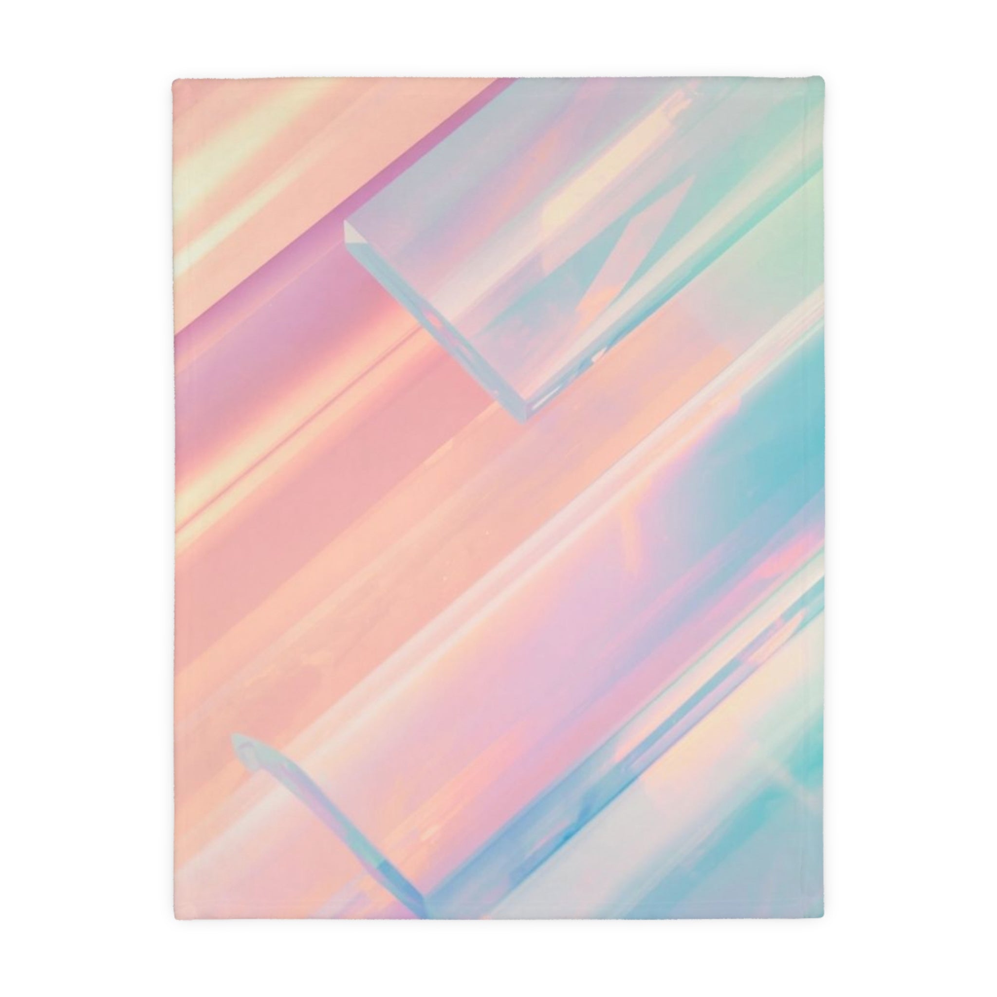 Pastel Prism Velveteen Blanket — Soft Microfiber Throw with Abstract Gradient Design