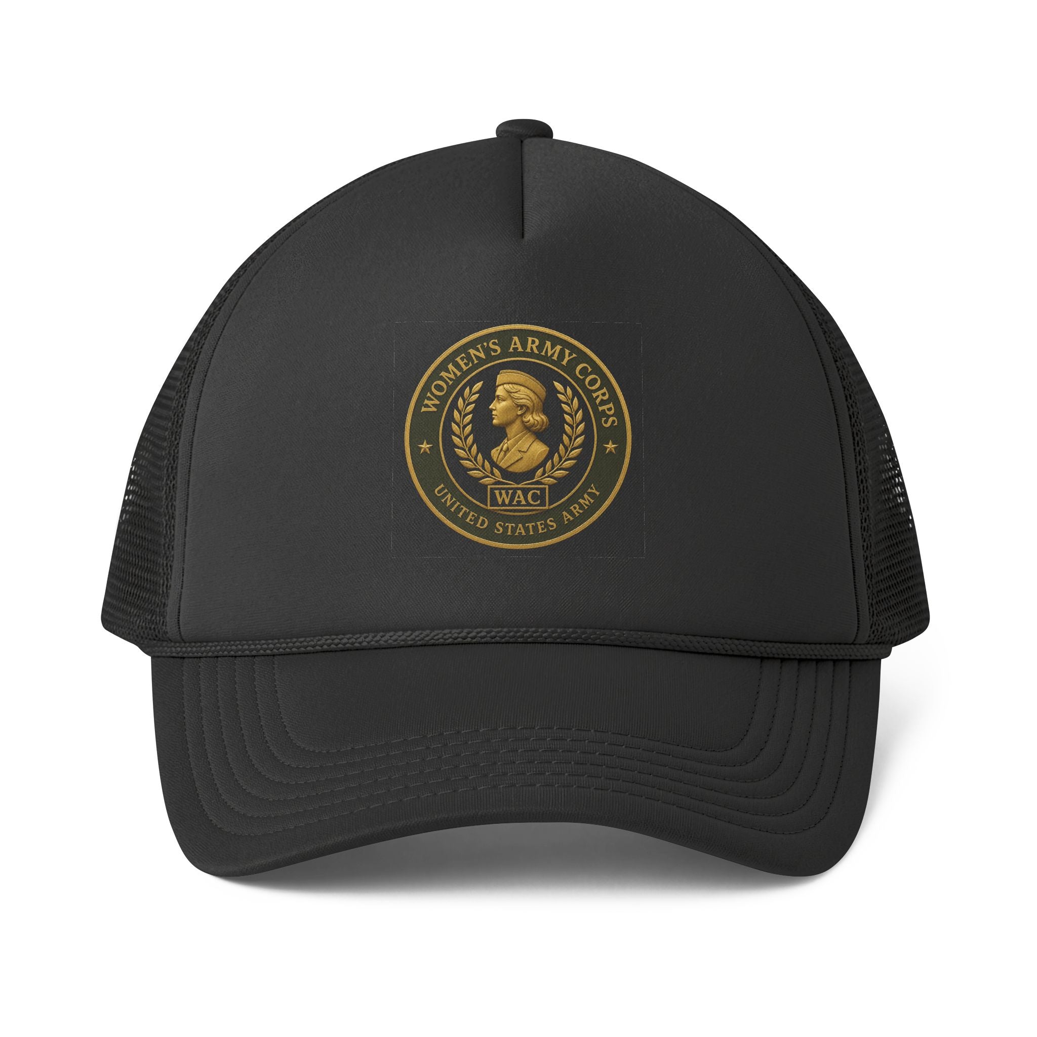 Women's Army Corps Trucker Cap — Vintage Gold Emblem Military Hat