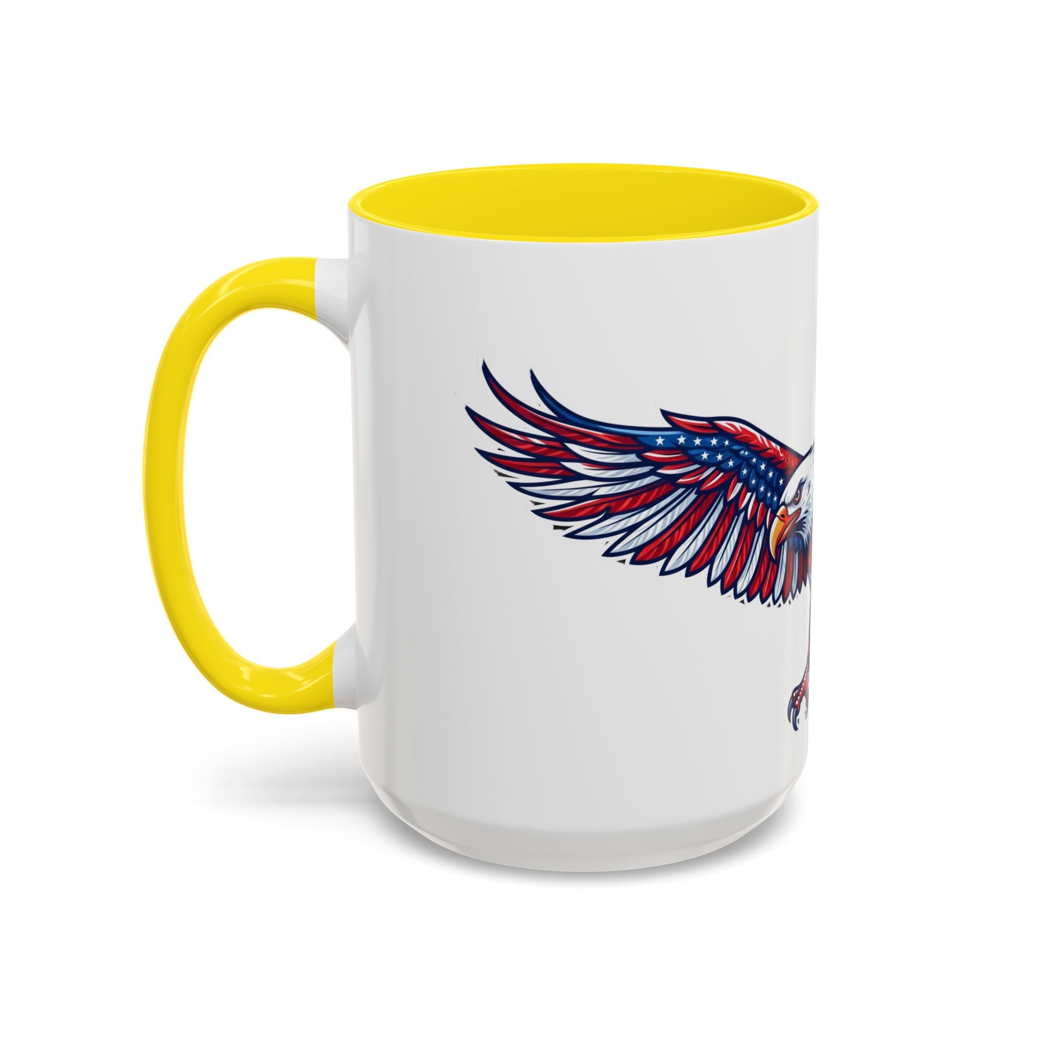 Patriotic Eagle Accent Coffee Mug — Red White & Blue Flying Eagle (11/15oz)