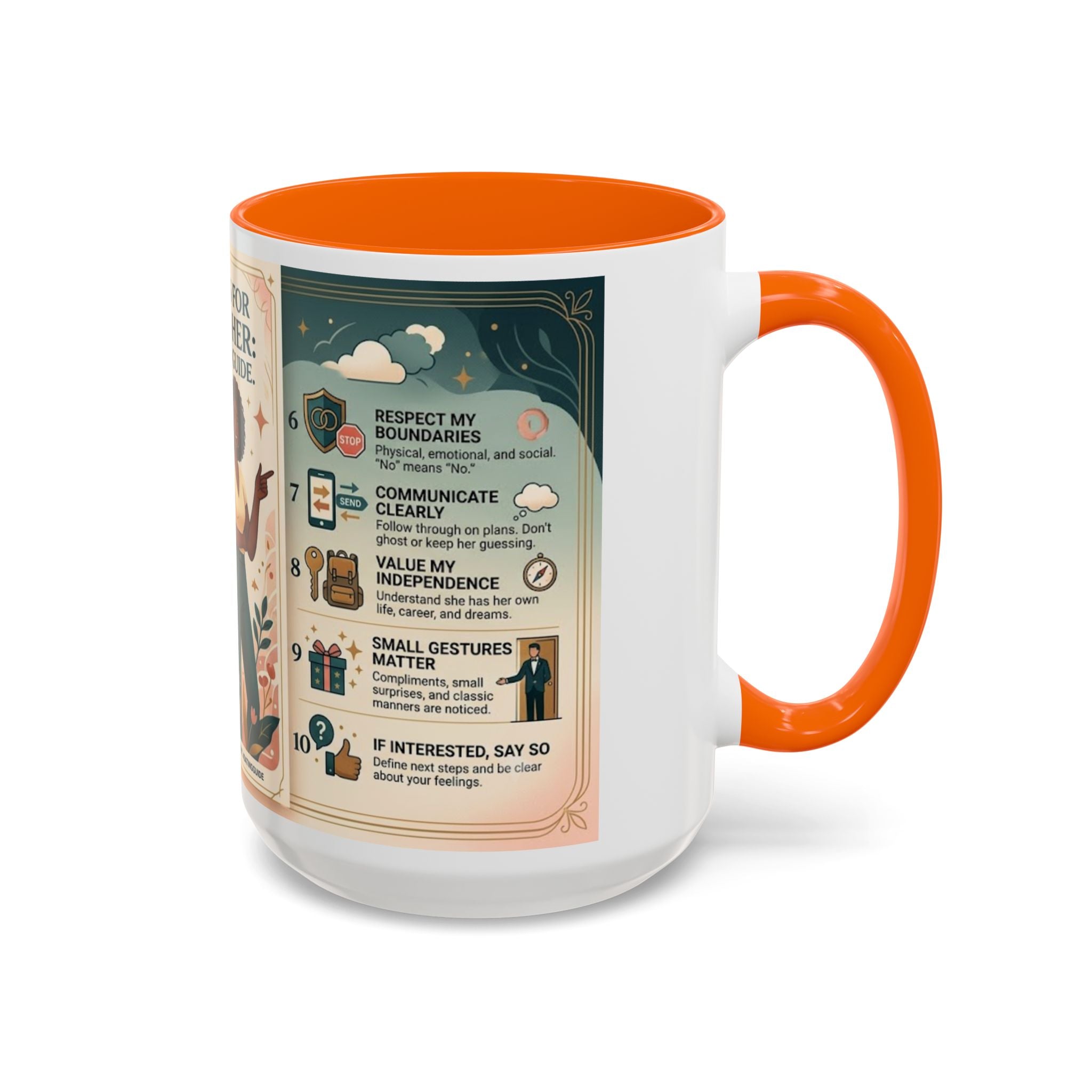 Coffee Mug - “10 Rules for Dating Her: A Modern Guide” Accent Ceramic Mug