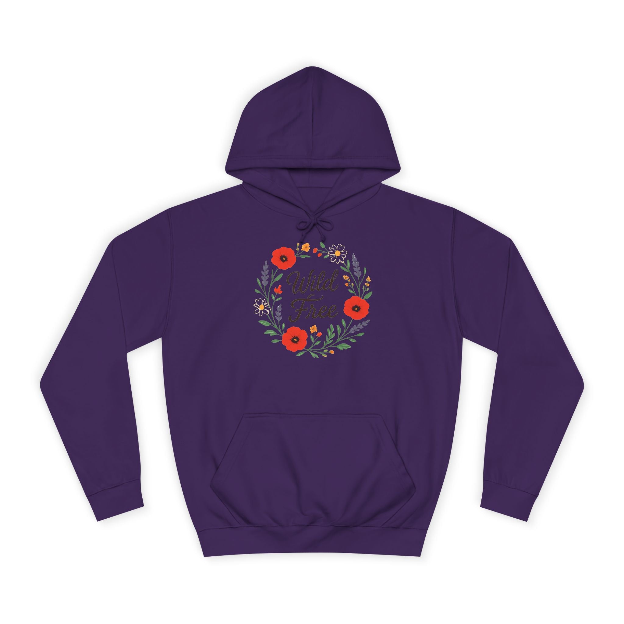 Wild & Free Floral Hoodie — Women's Boho Inspirational Sweatshirt