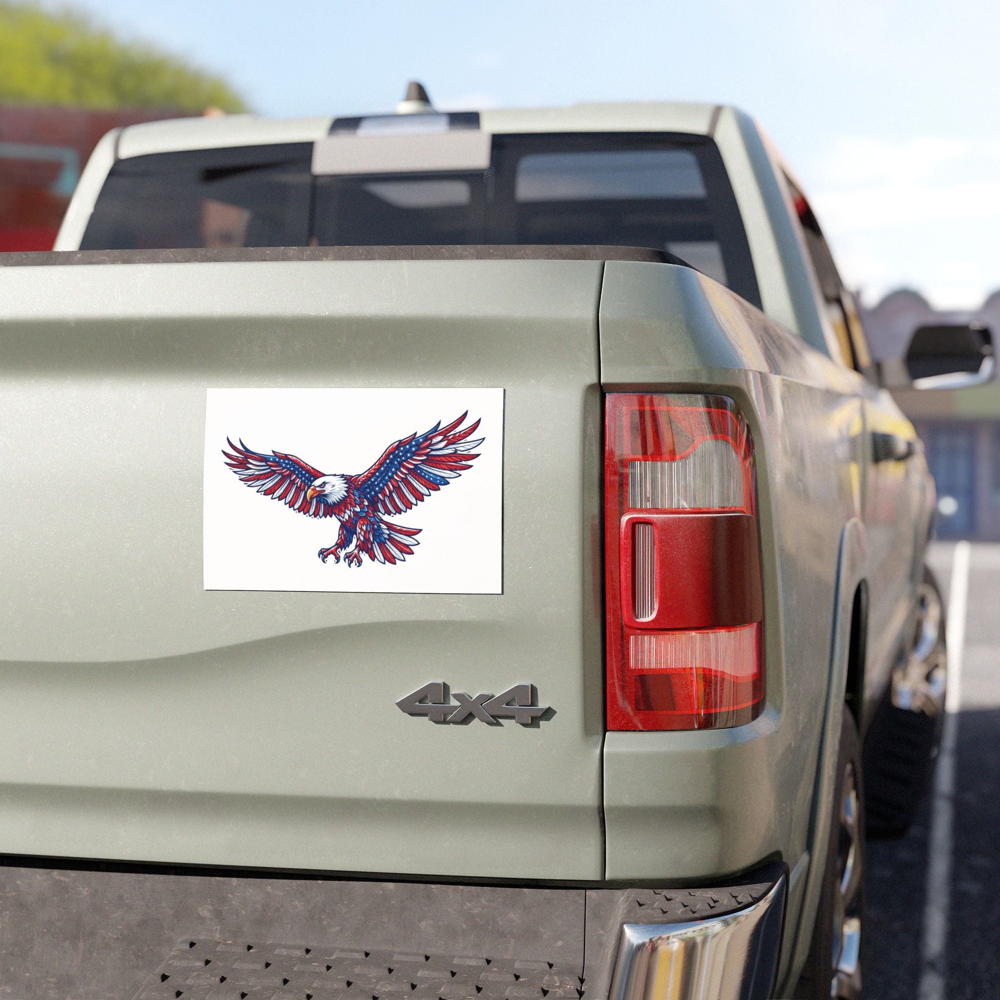 Patriotic Bald Eagle Car Magnet — American Flag Colors, Red White & Blue Vehicle Decal