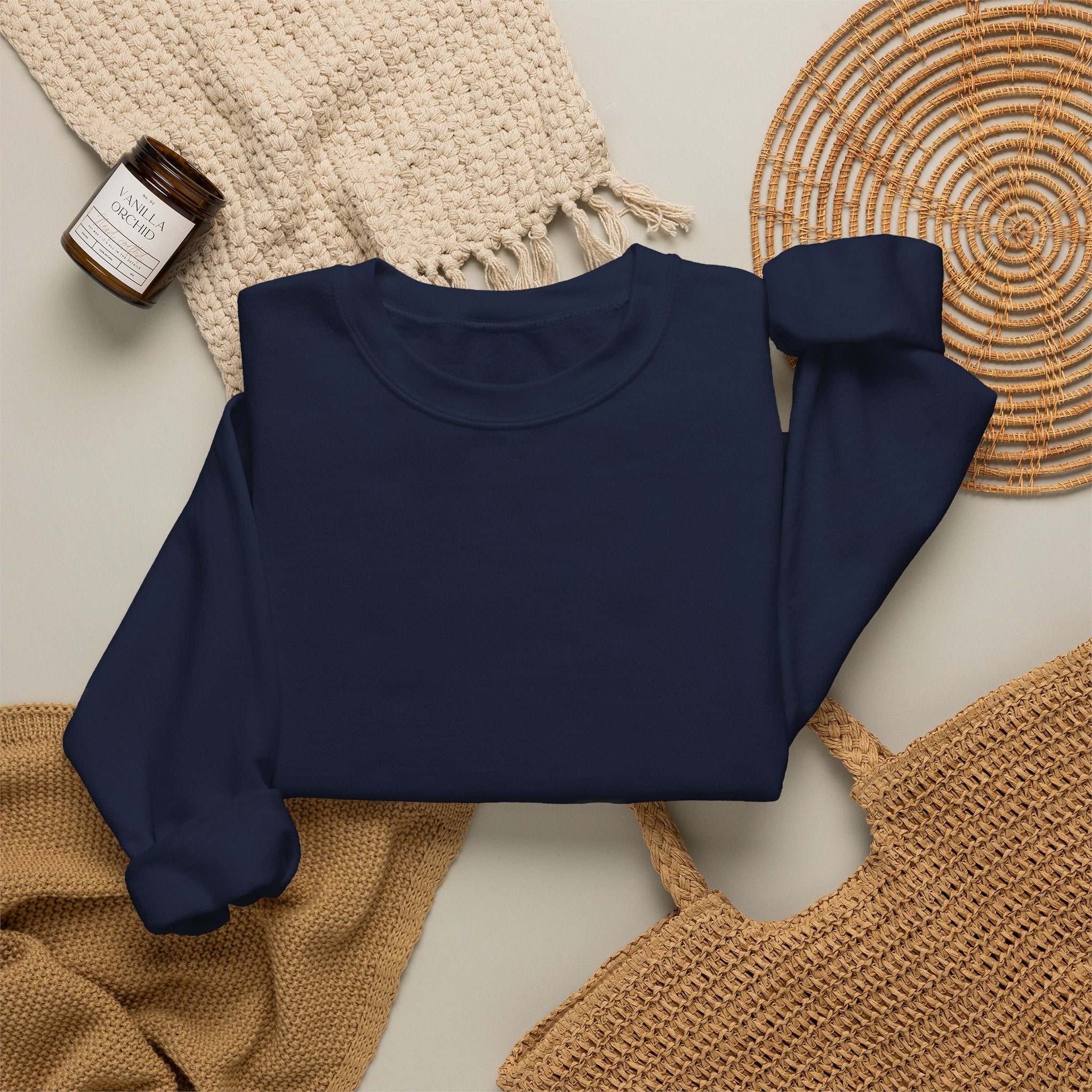 Crewneck Sweatshirt — Back Graphic Positive Notes Design ("A Place For Everyone Here")