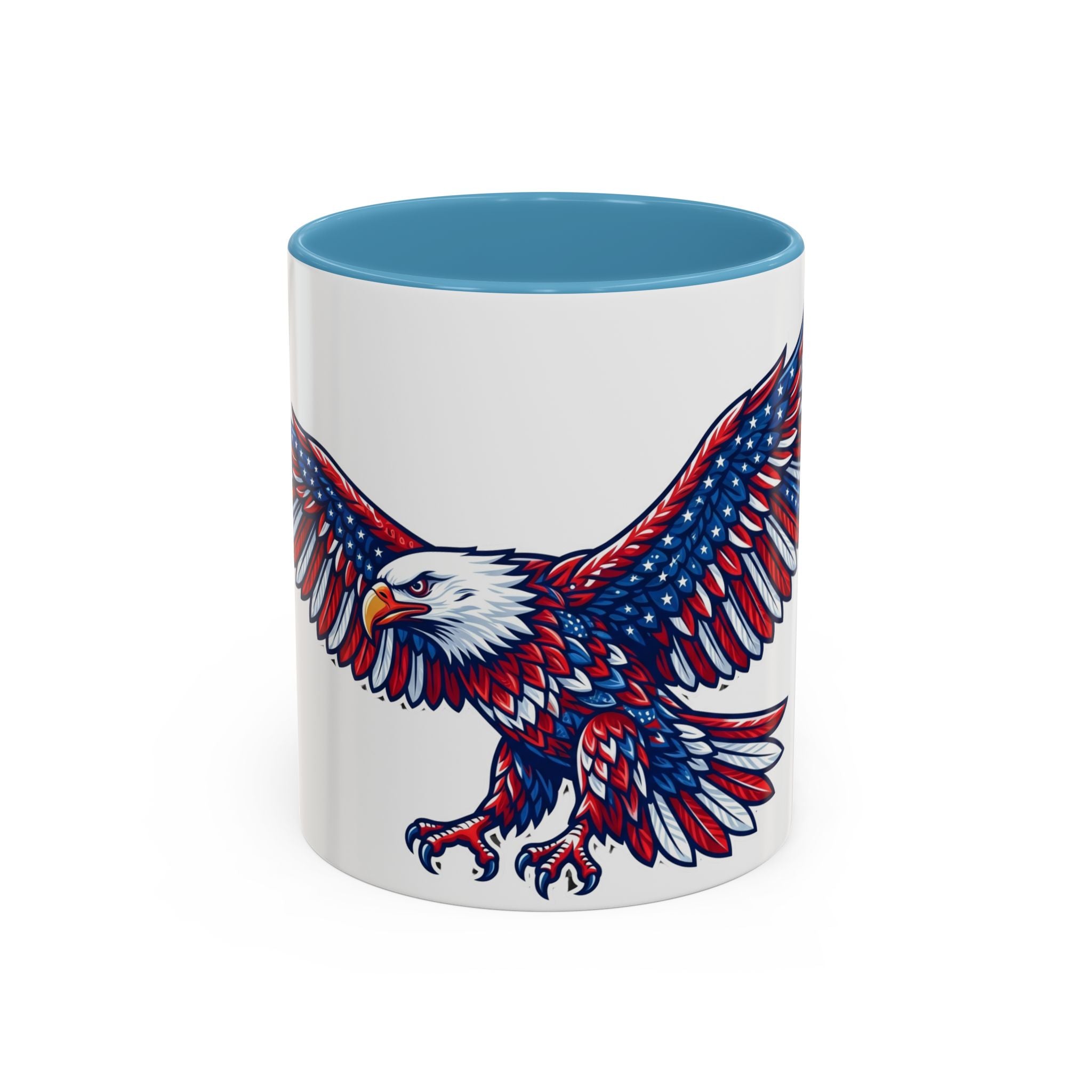 Patriotic Eagle Accent Coffee Mug — Red White & Blue Flying Eagle (11/15oz)